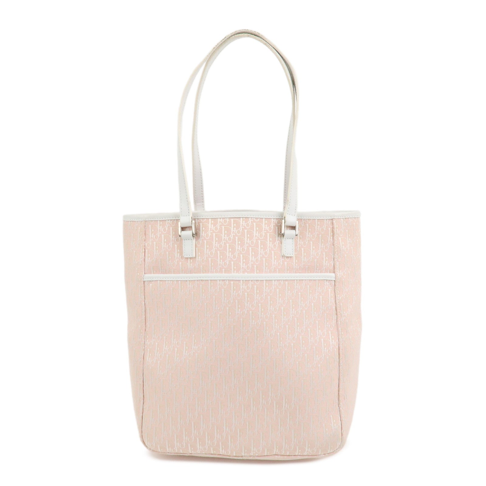 Christian Trotter Dior Canvas Leather Tote Bag Shoulder Bag Pink