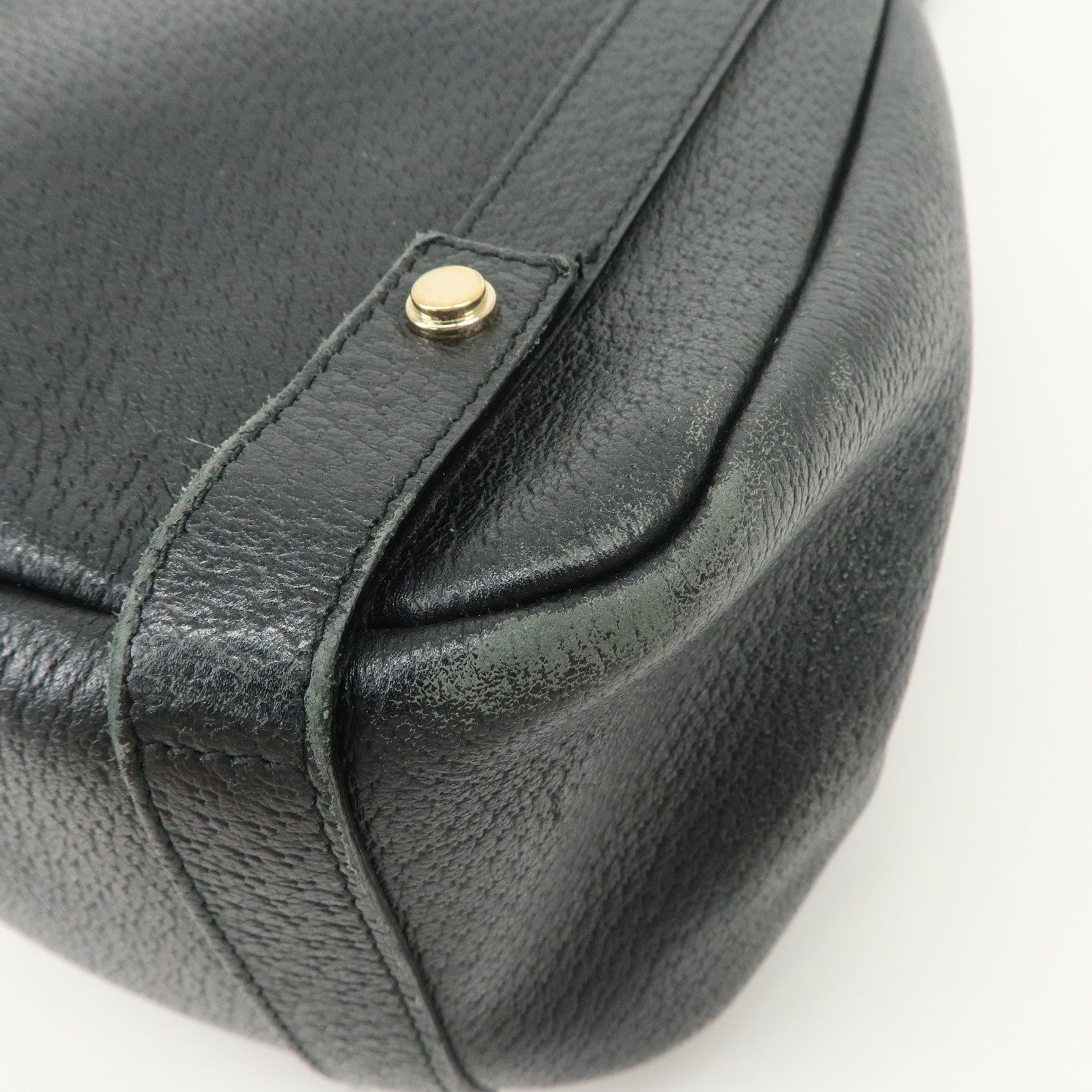 GUCCI Abbey Leather Tote Bag Hand Bag Black 130736