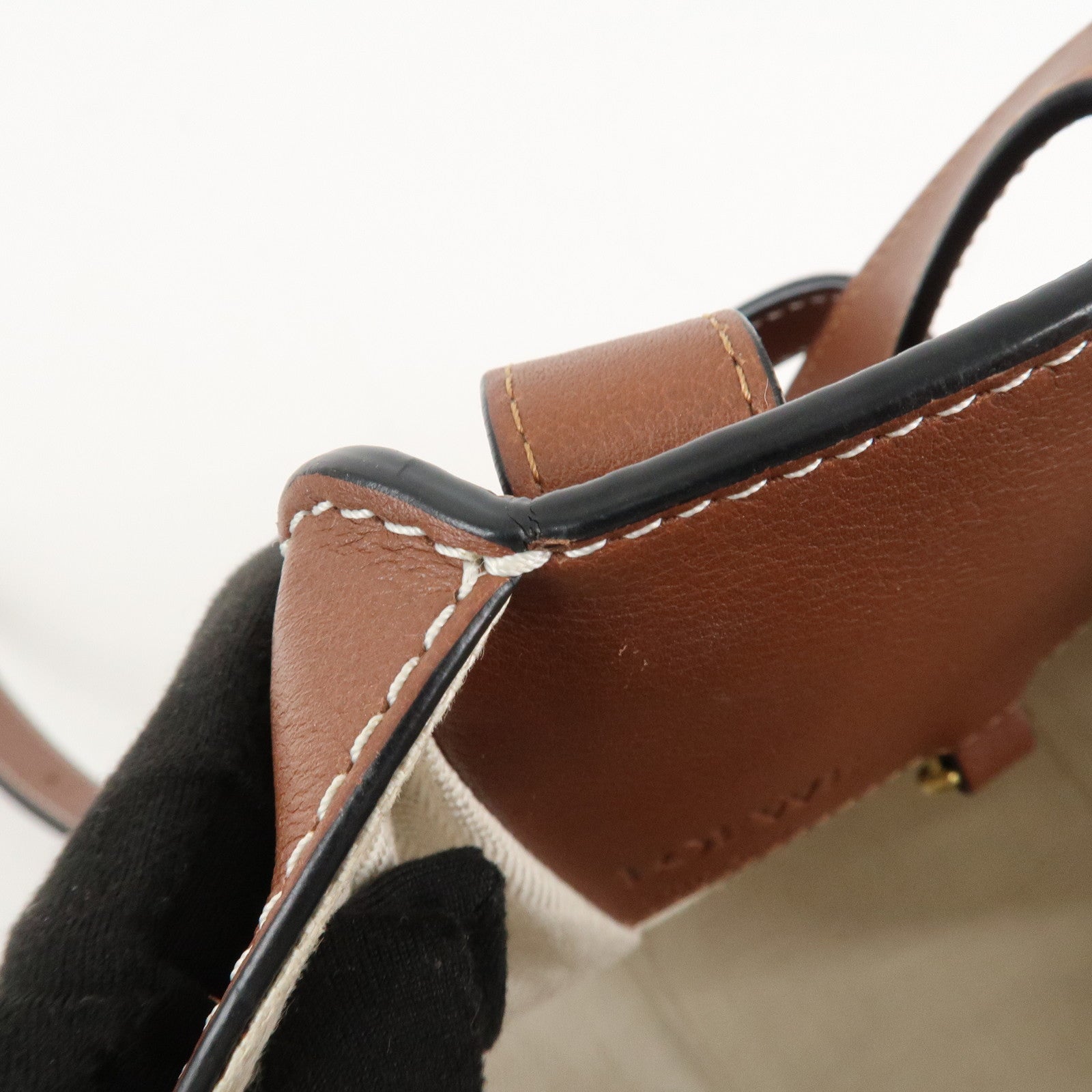 LOEWE Anagram Leather Hammock Small Shoulder Bag Brown Used