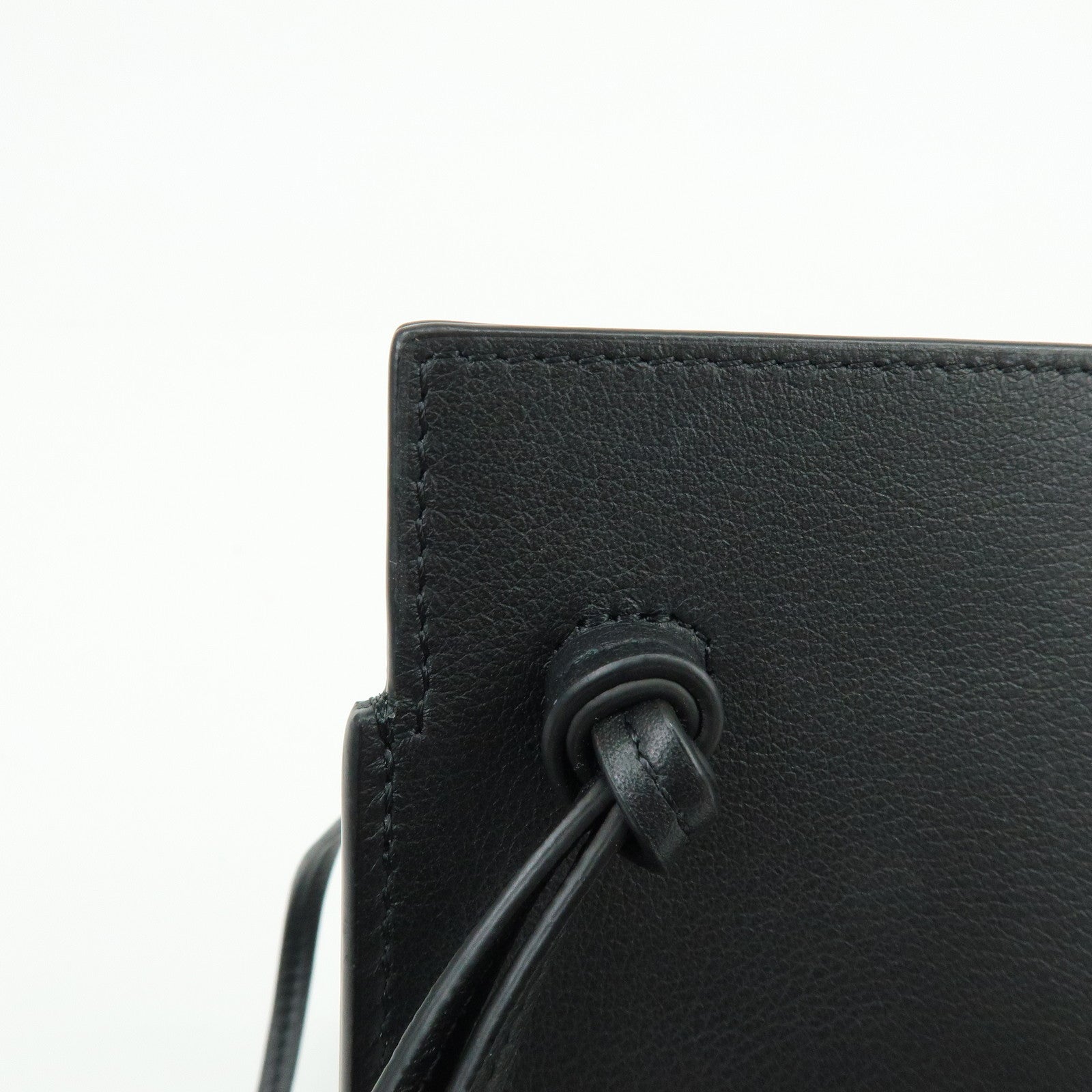 LOEWE Anagram Dice Pocket Shoulder Bag Calf Leather Crossbody Black