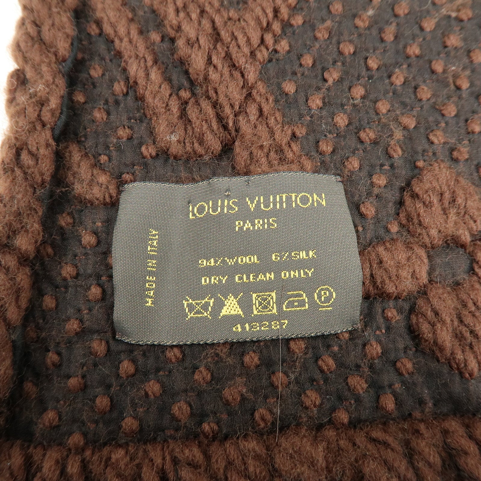 Louis Vuitton Écharpe Logomania Wool Silk Scarf Marron M72241