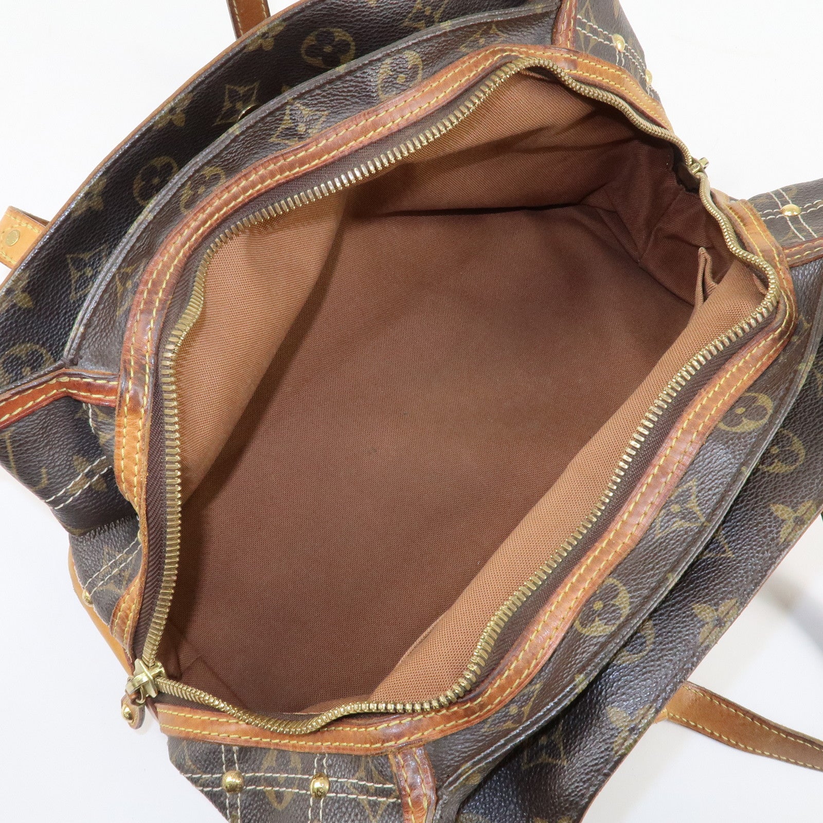 Louis Vuitton Monogram Canvas Rivet Hand Bag Shoulder Bag M40140 Used