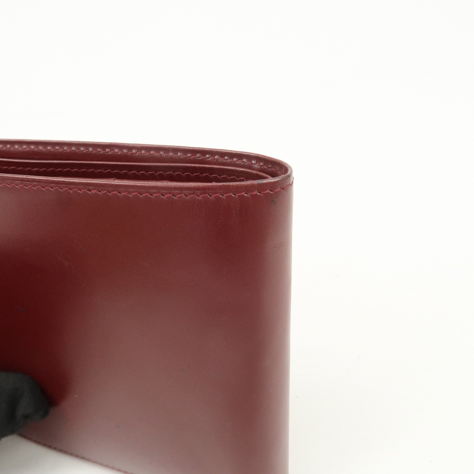 Cartier Must de Cartier Logo Leather Compact Wallet Bordeaux