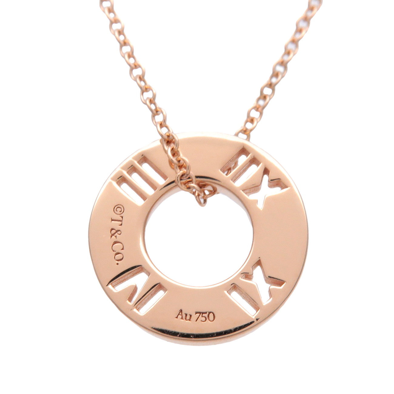 Tiffany & Co Atlas 4P Diamond Necklace K18 750PG Rose Gold