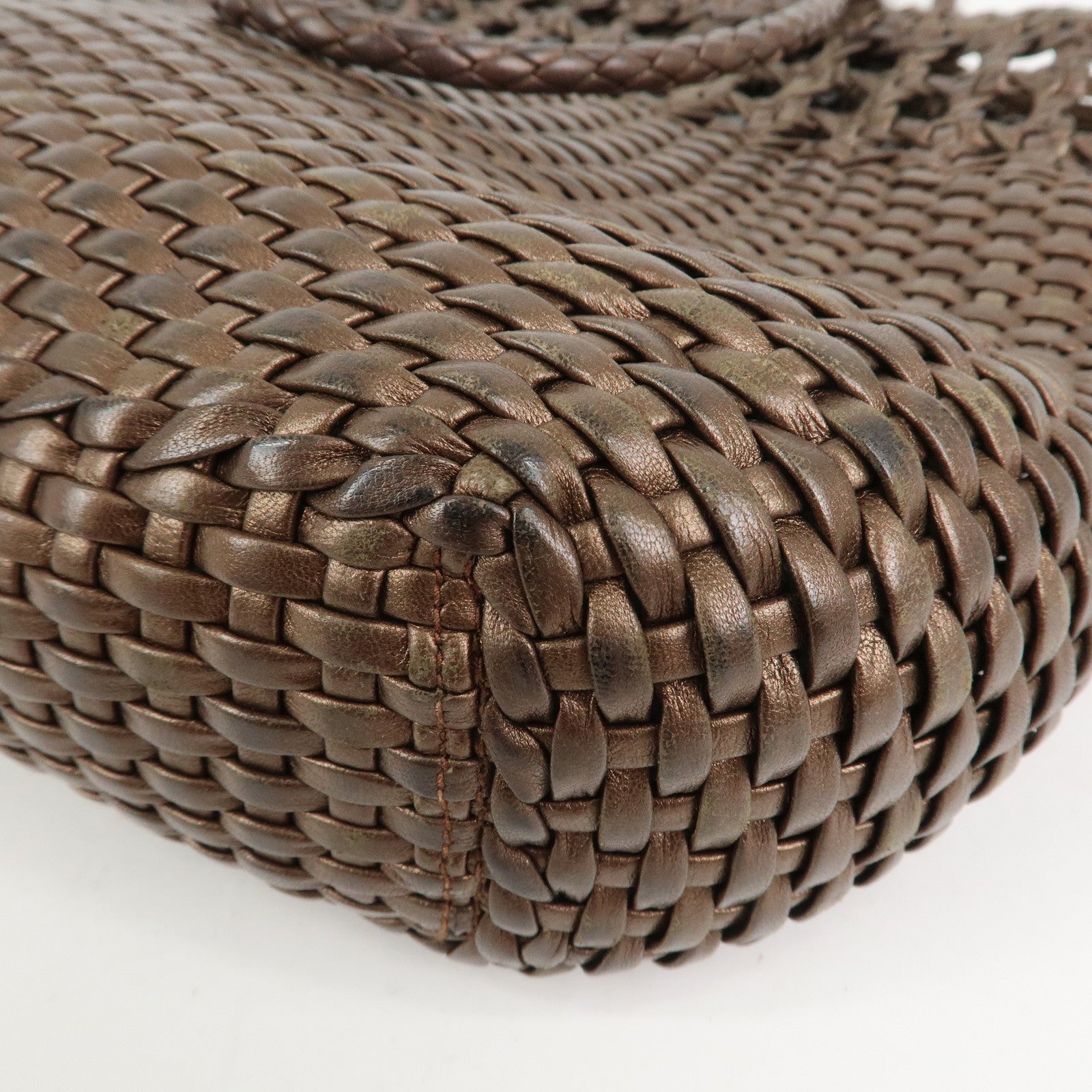 Ferragamo Gancini Logo Leather Tote Bag Shoulder Bag Brown