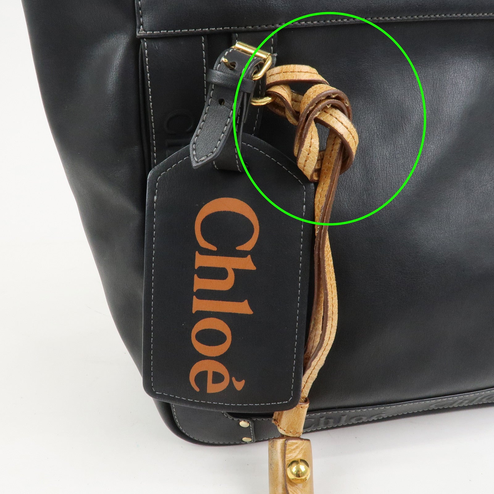 Chloe Eden Leather Tassel Shoulder Bag Hand Bag Black