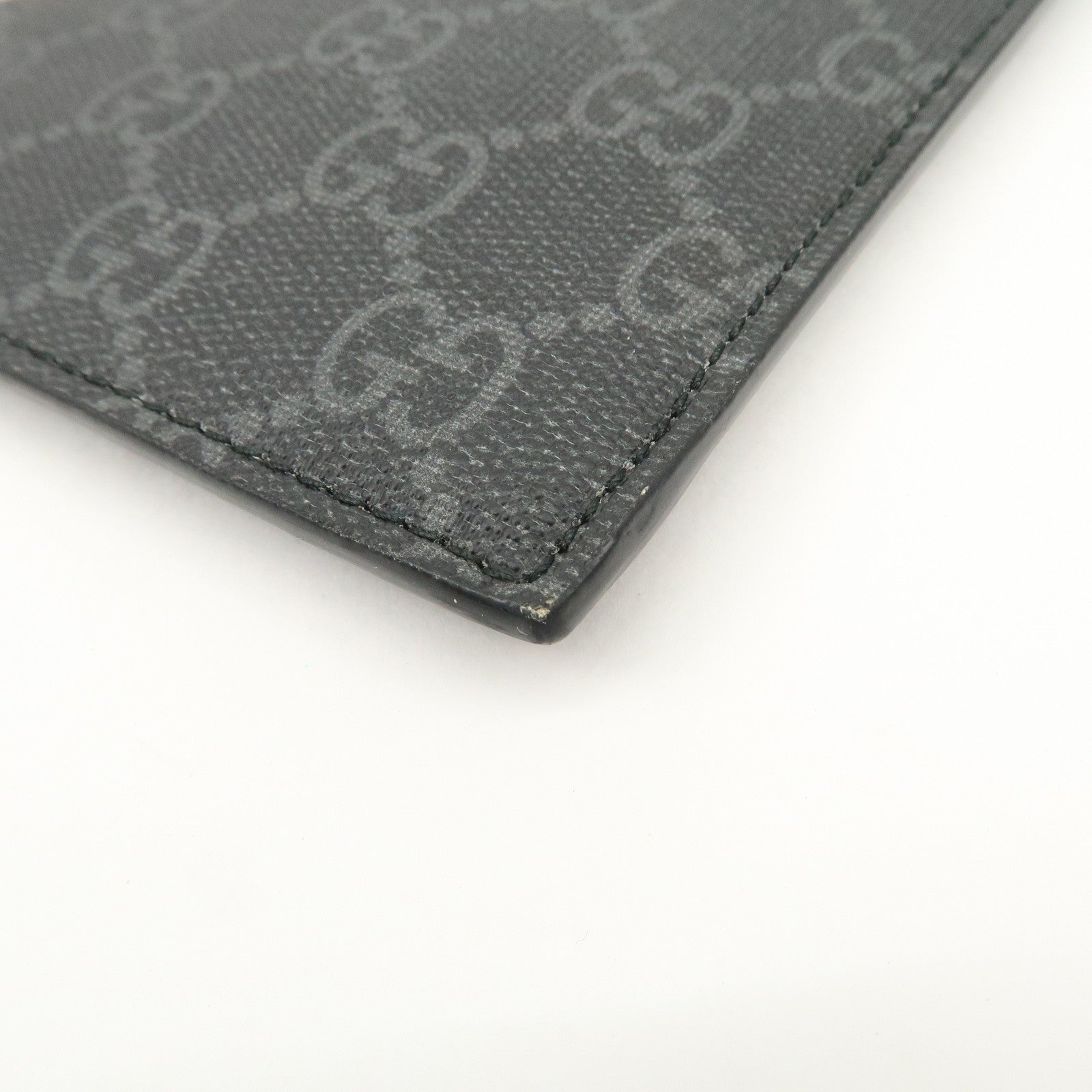 GUCCI Leather GG Supreme King Snake Clutch Bag Black Gray 473904 Used