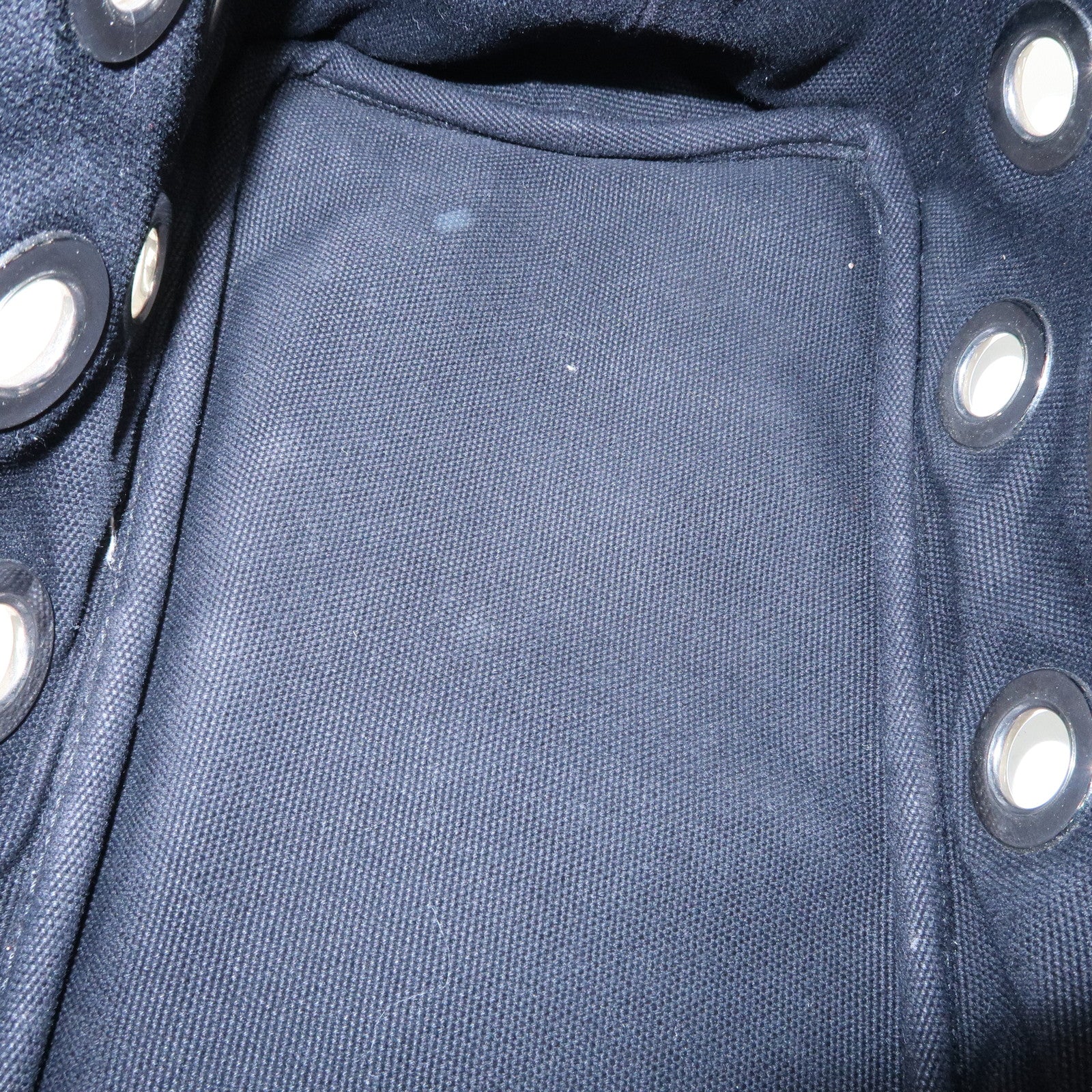 PRADA Canapa Mini Canvas Grommet 2Way Bag Hand Shoulder Bag Black