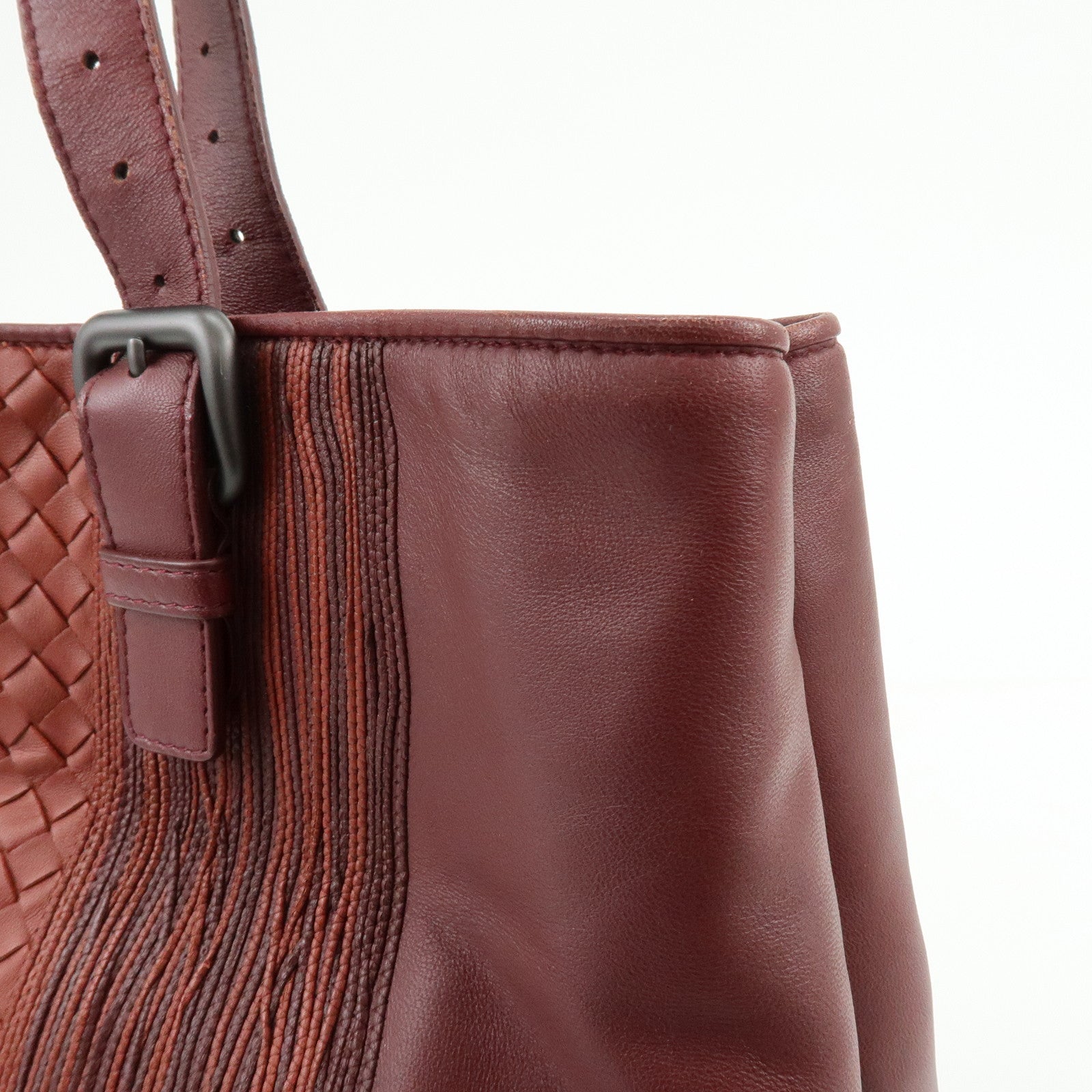 BOTTEGA VENETA Intrecciato Nappa Leather Tote Bag Bordeaux 161761