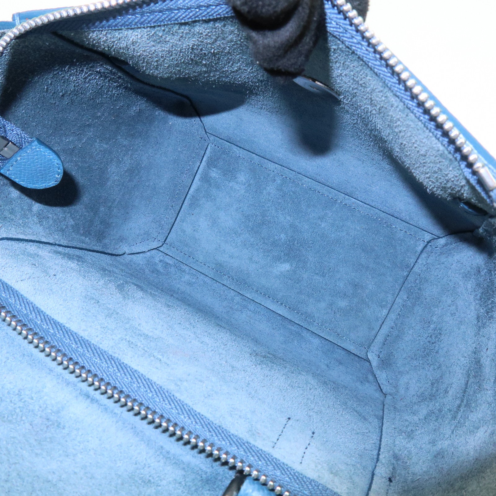 CELINE Belt Bag Leather 2Way Bag Hand Bag Shoulder Bag Blue