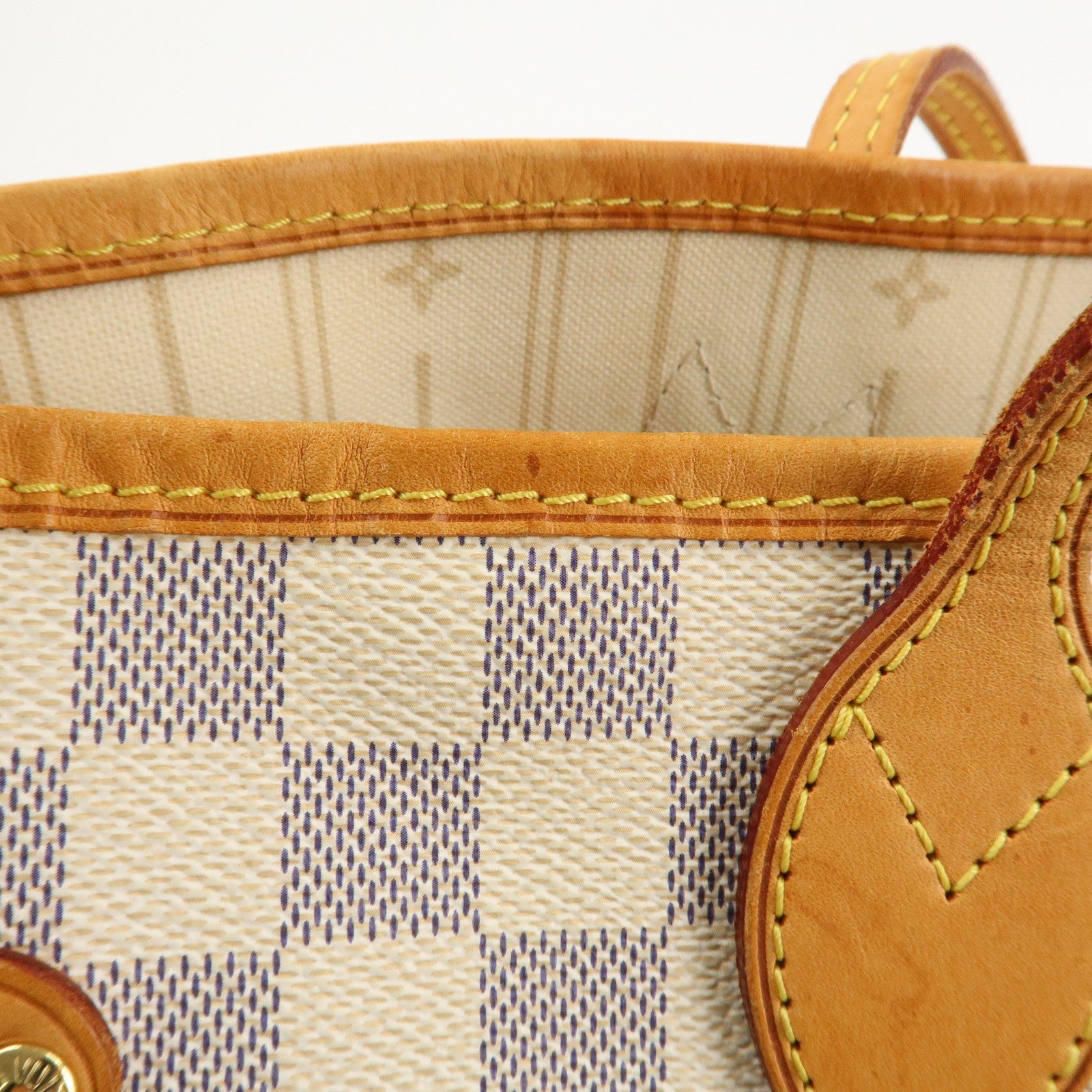 Louis Vuitton Damier Azur Neverfull MM Tote Bag Shoulder Bag N51107 Used