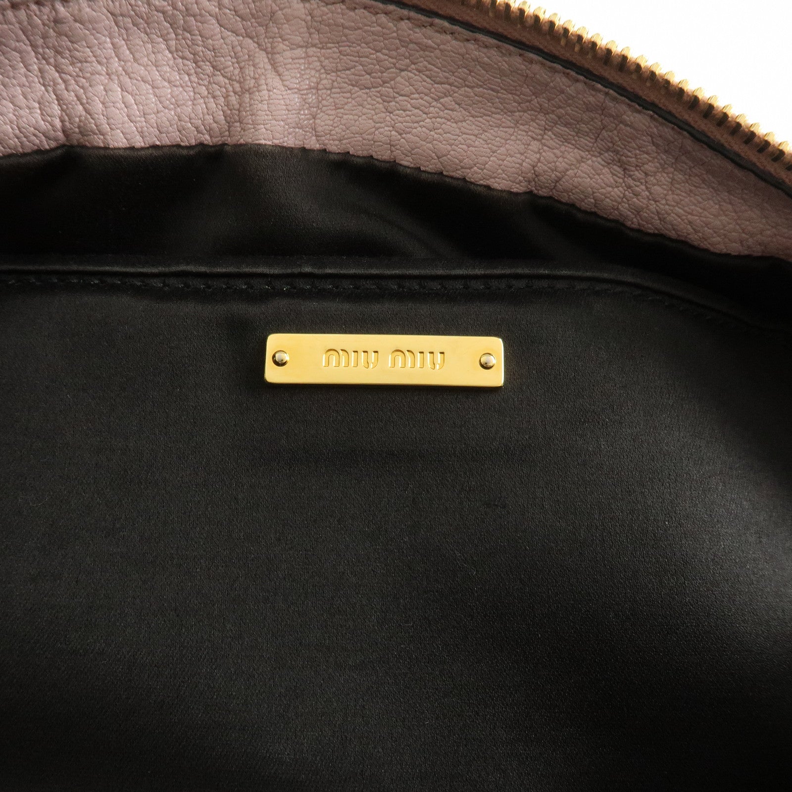 MIU MIU Leather Shoulder Bag Crossbody Bag Pink 5BH056