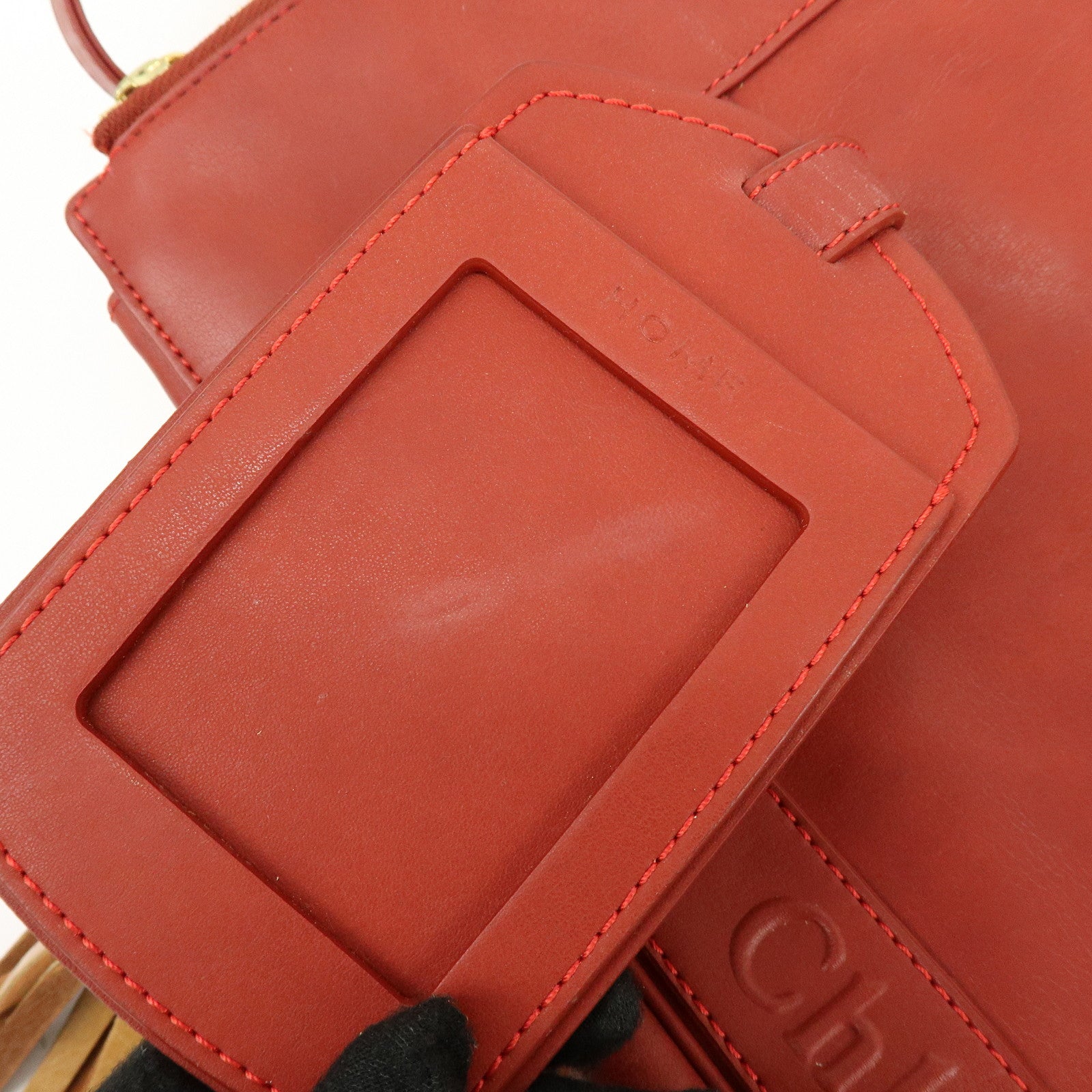 Chloe Eden Leather Shoulder Bag Hand Bag Tote Bag Red