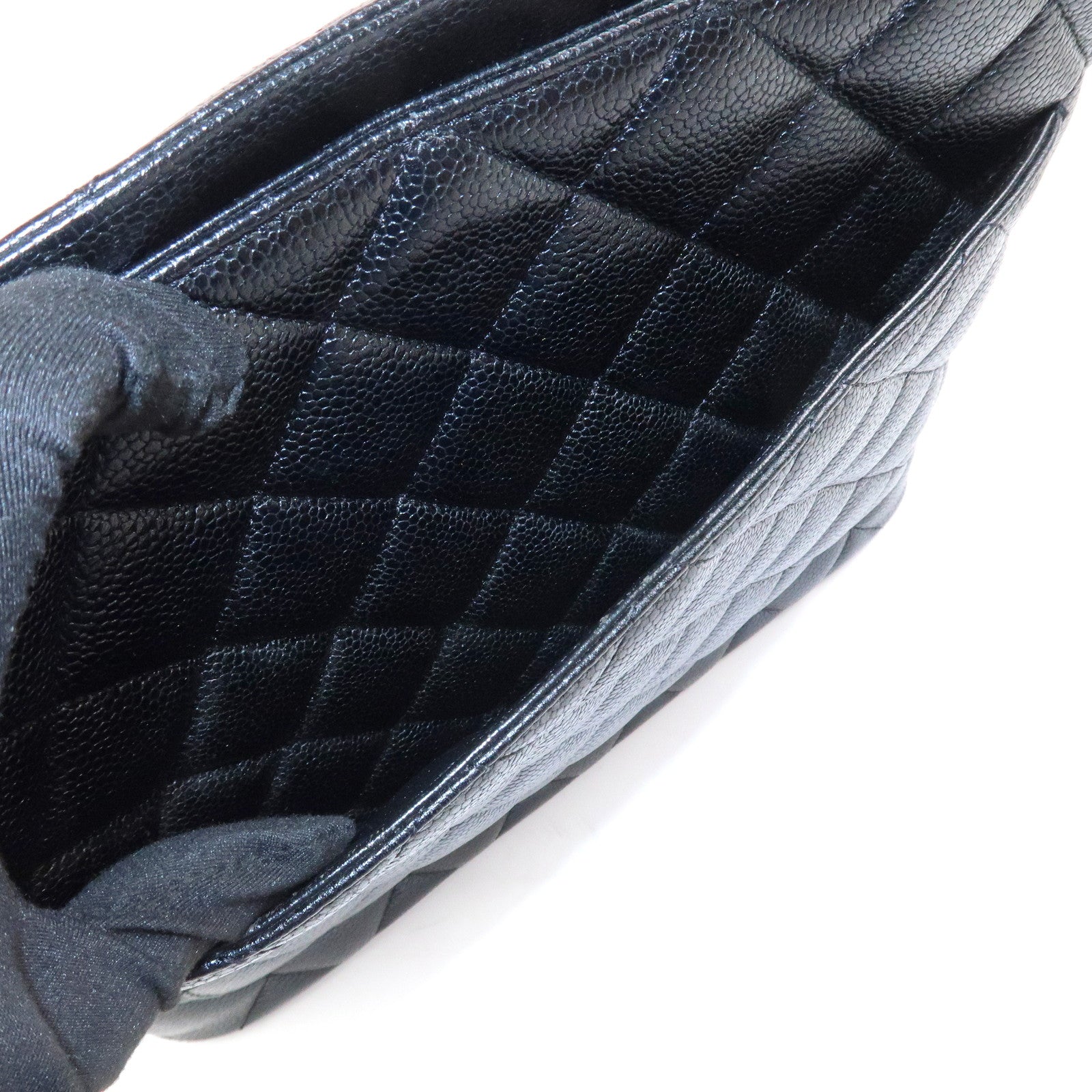 CHANEL Matelasse Caviarskin Medallion Tote Bag Hand Bag A01804