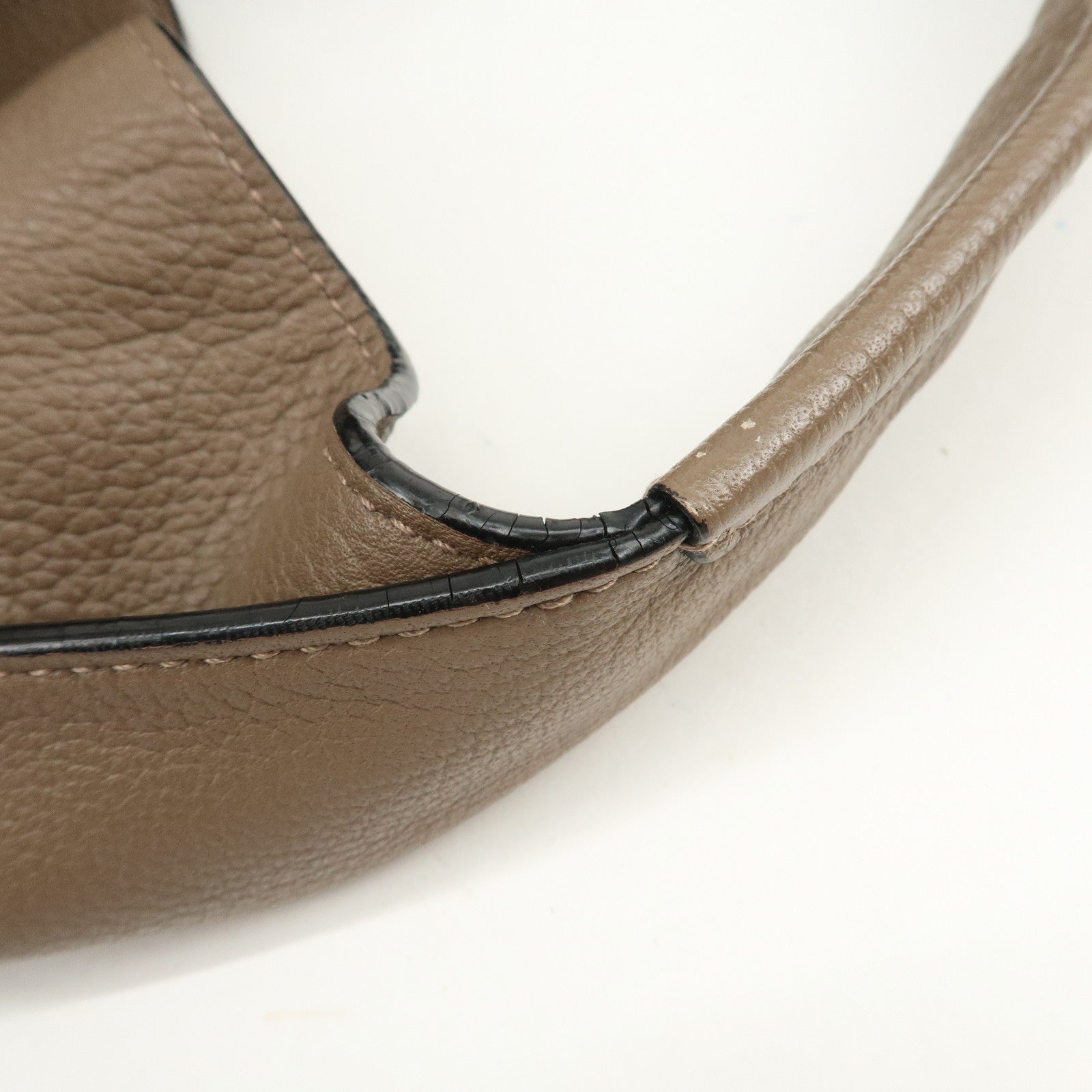 LOEWE Dunas Anagram Calfskin Shoulder Bag Hand Bag Brown