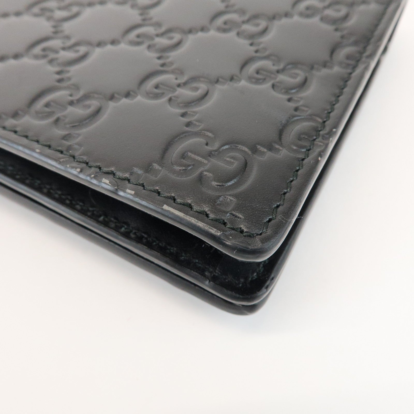 GUCCI Guccissima Leather Chain Long Wallet Cat Black 548060