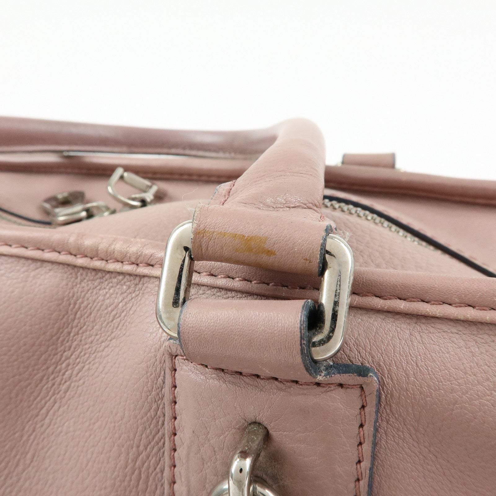 LOEWE Anagram Amazona 36 Leather Hand Bag Boston Bag Pink
