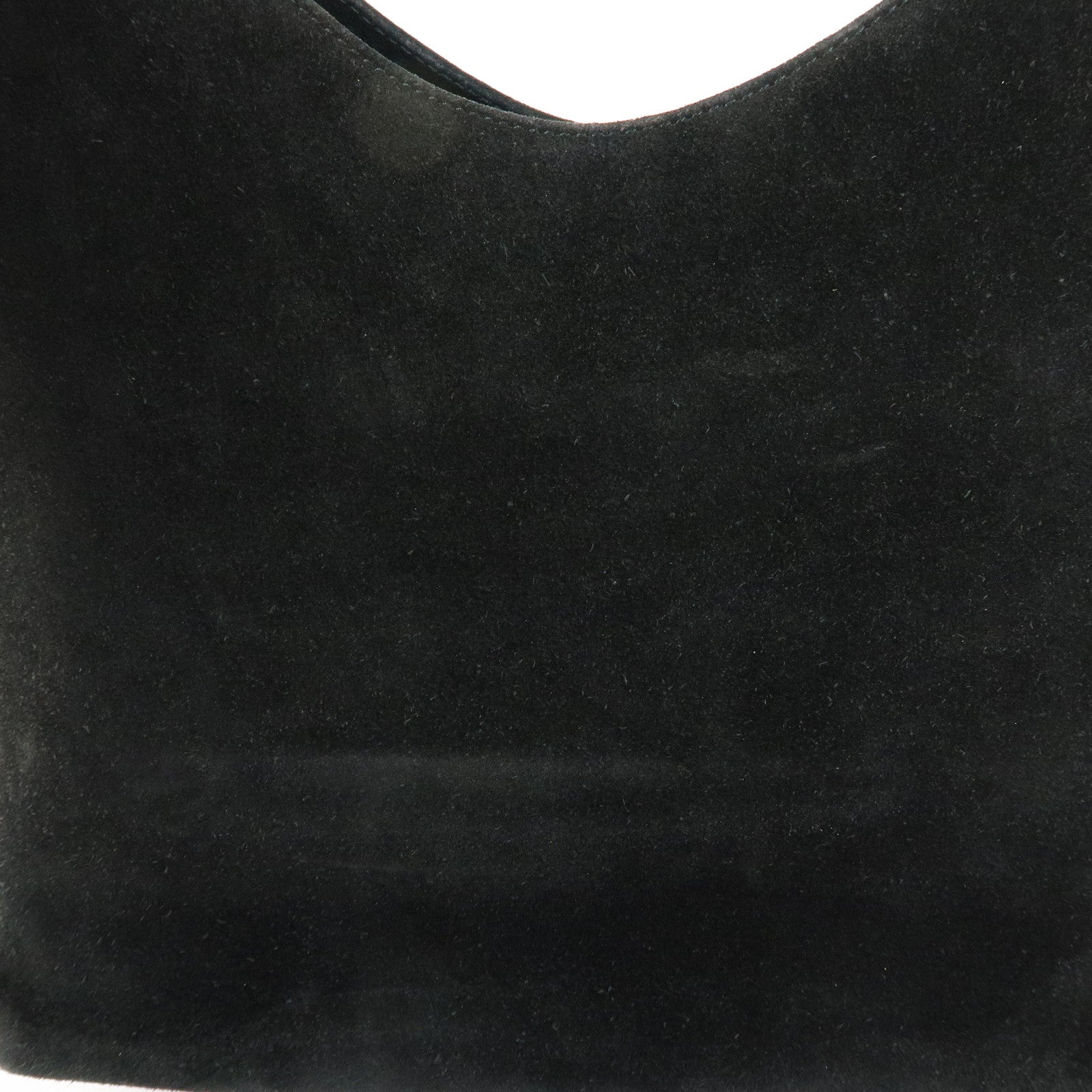 GUCCI Bamboo Suede Shoulder Bag Hand Bag Black 001.3244