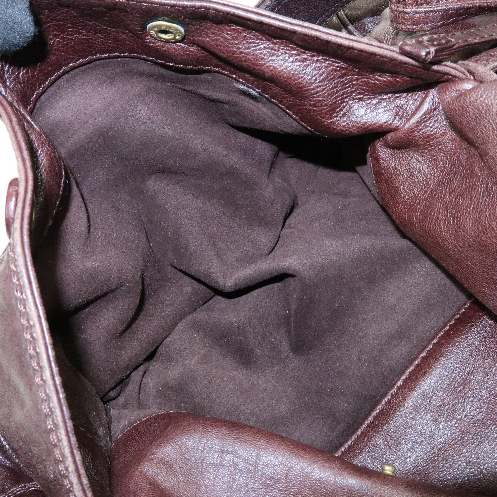 CELINE Side Ribbon Leather Shoulder Bag Hand Bag Brown