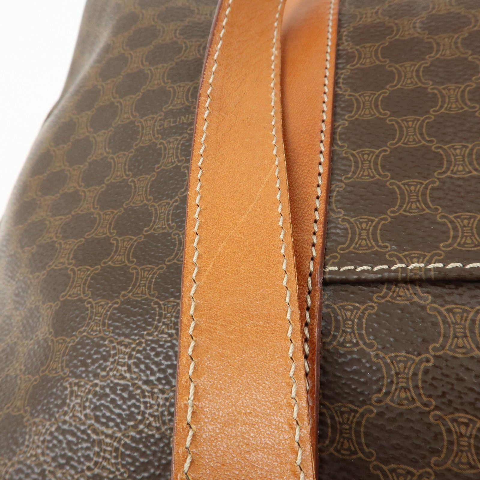 CELINE Macadam PVC Leather Tote Bag Shoulder Bag Brown