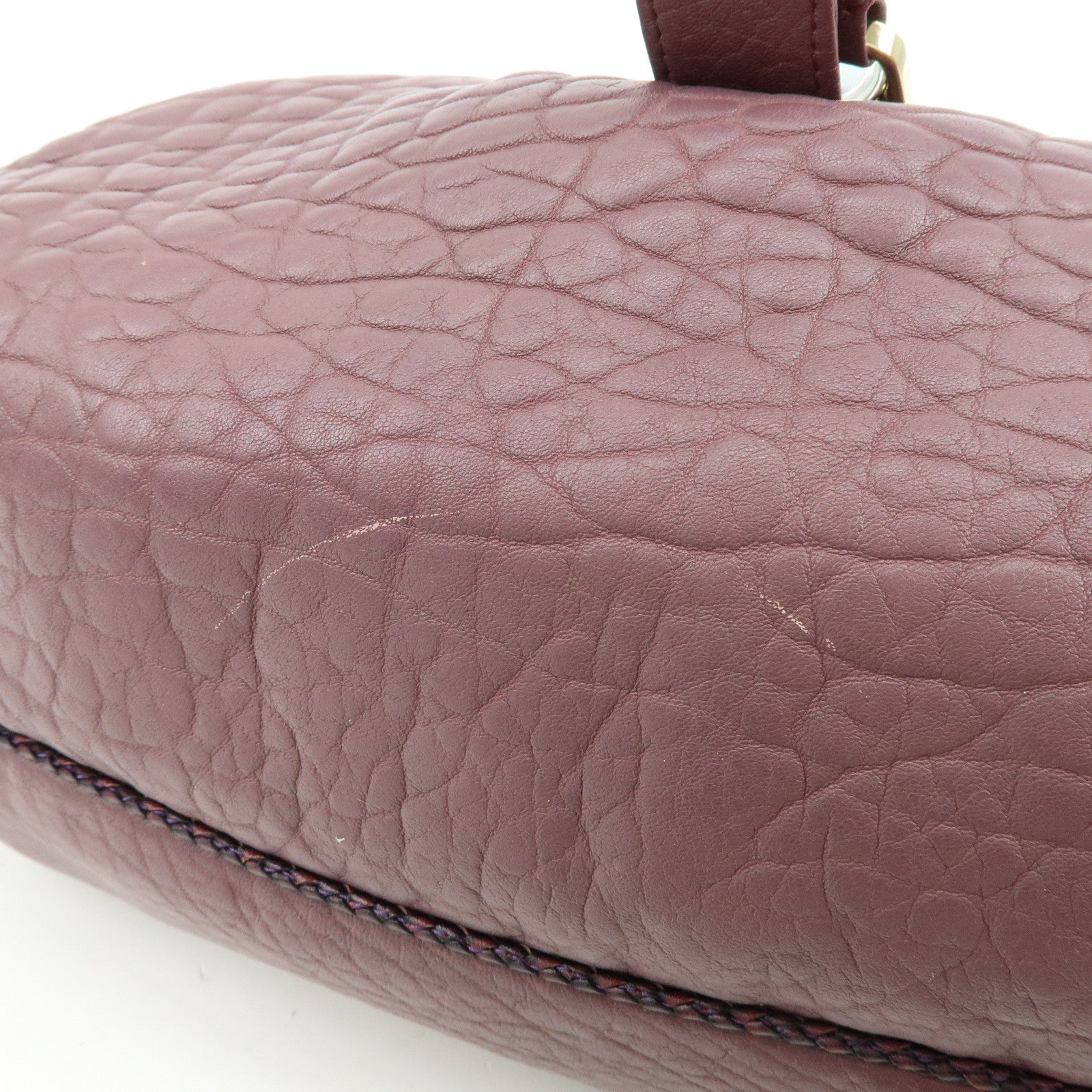 FENDI Leather Spy Bag Hand Bag Shoulder Bag Purple 8BR511