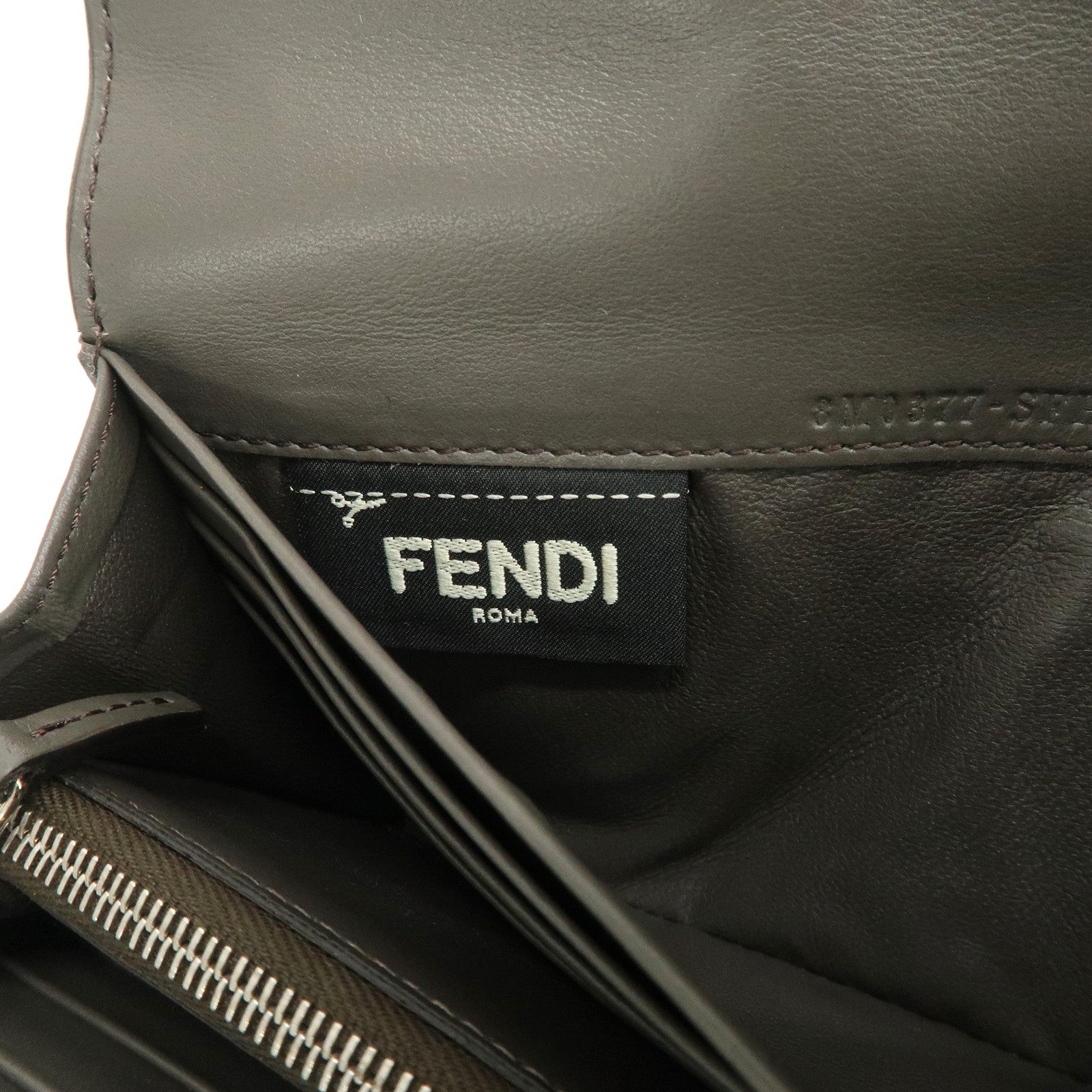 FENDI Peekaboo Leather Bi-fold Continental Wallet Long Wallet 8M0377 Used