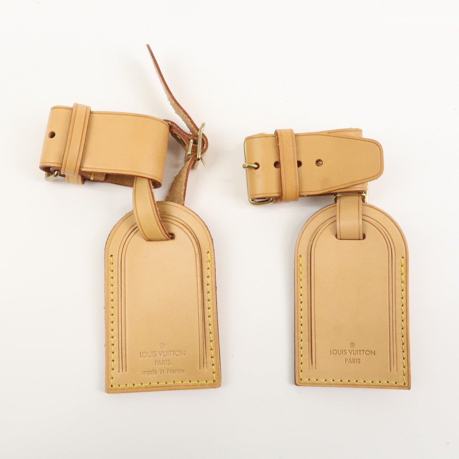 Louis Vuitton Set of 10 Leather Name Tag & Poignet Natural