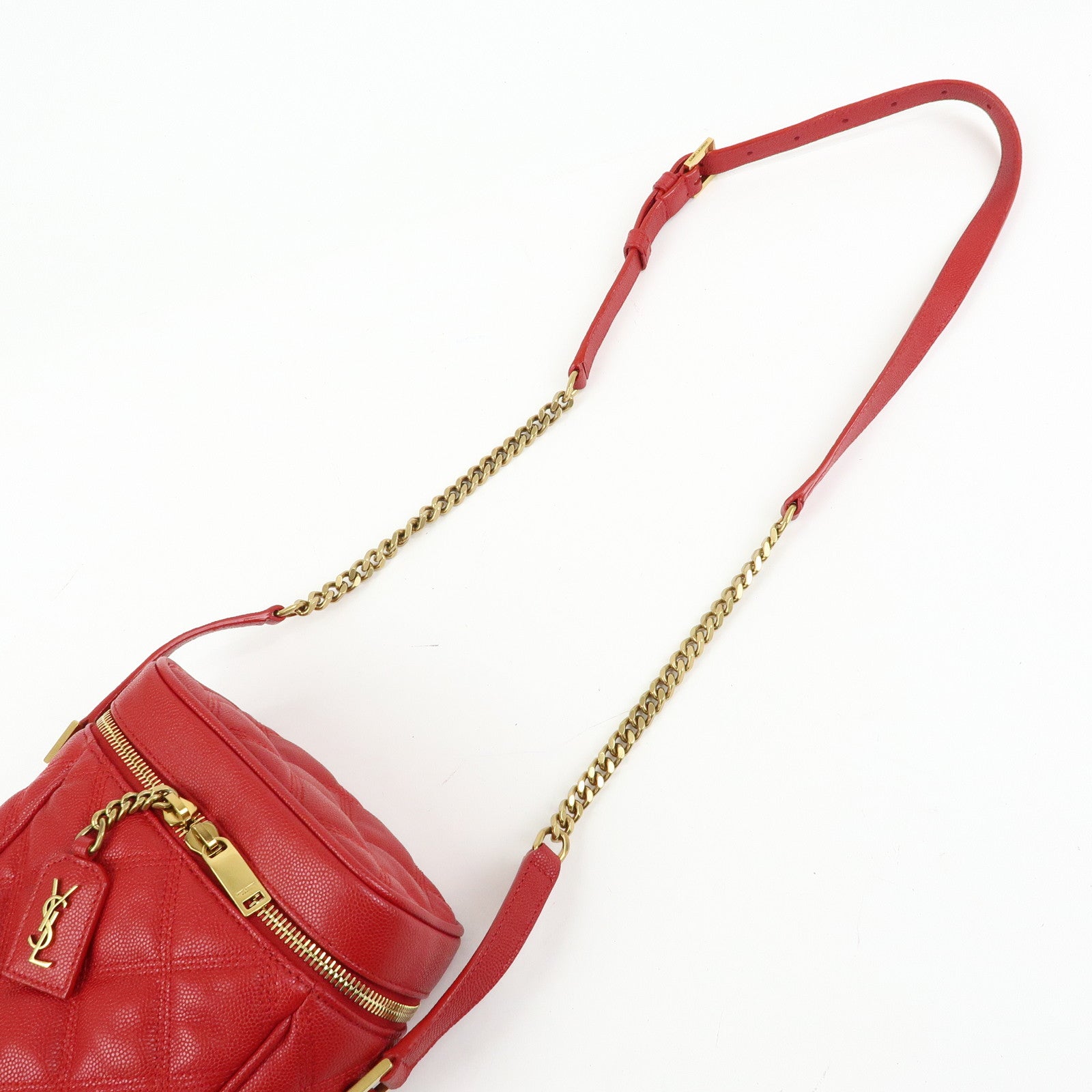 SAINT LAURENT PARIS Cassandra Embossed Leather Vanity Bag 649779