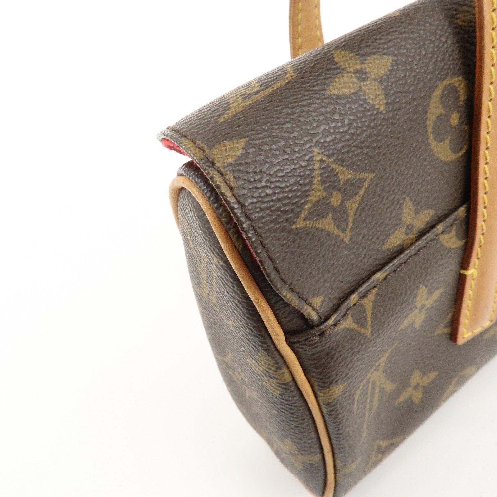 Louis Vuitton Monogram Sonatine Hand Bag Brown M51902 Used