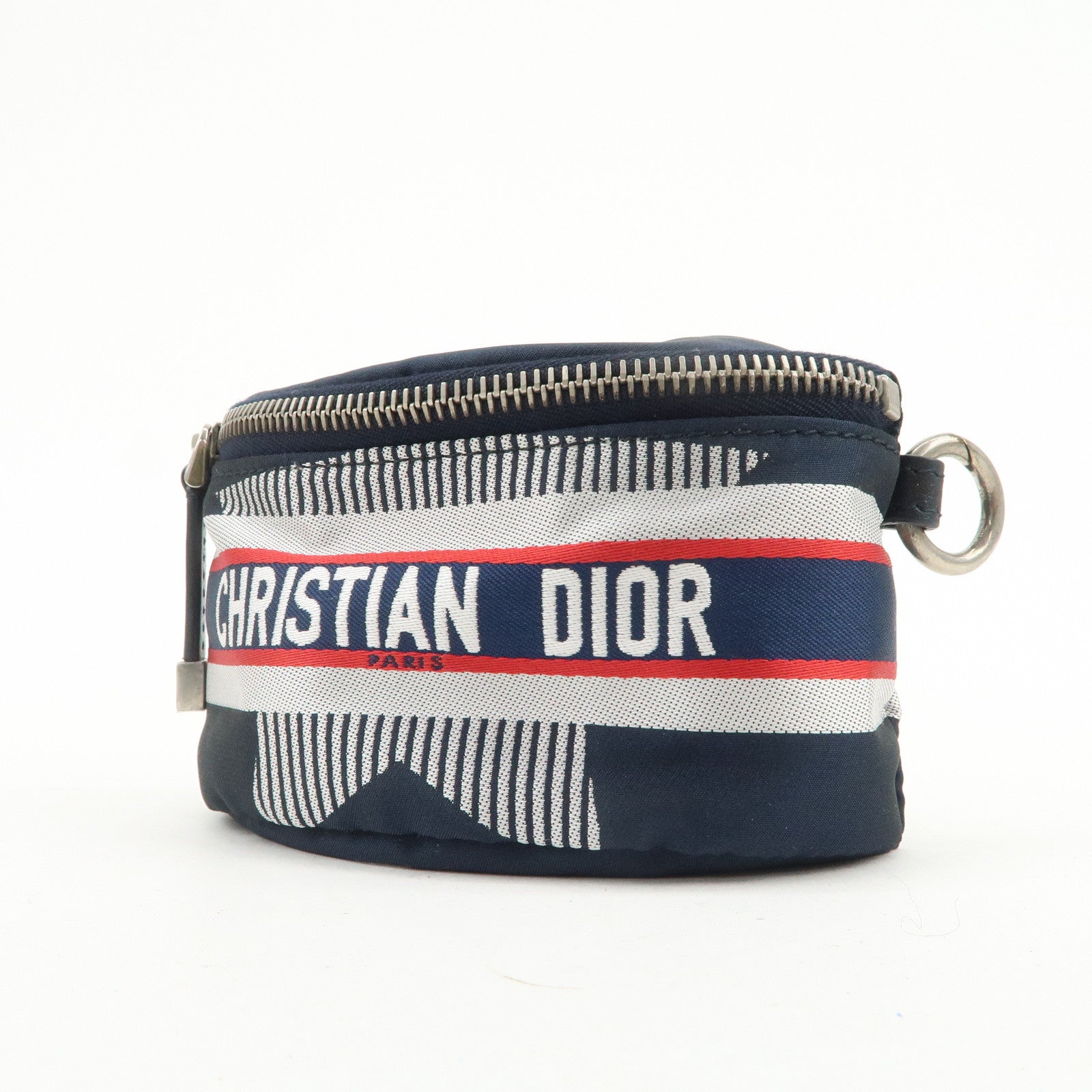 Christian Dior Alps Star Nylon Mini Pouch Navy Silver Red