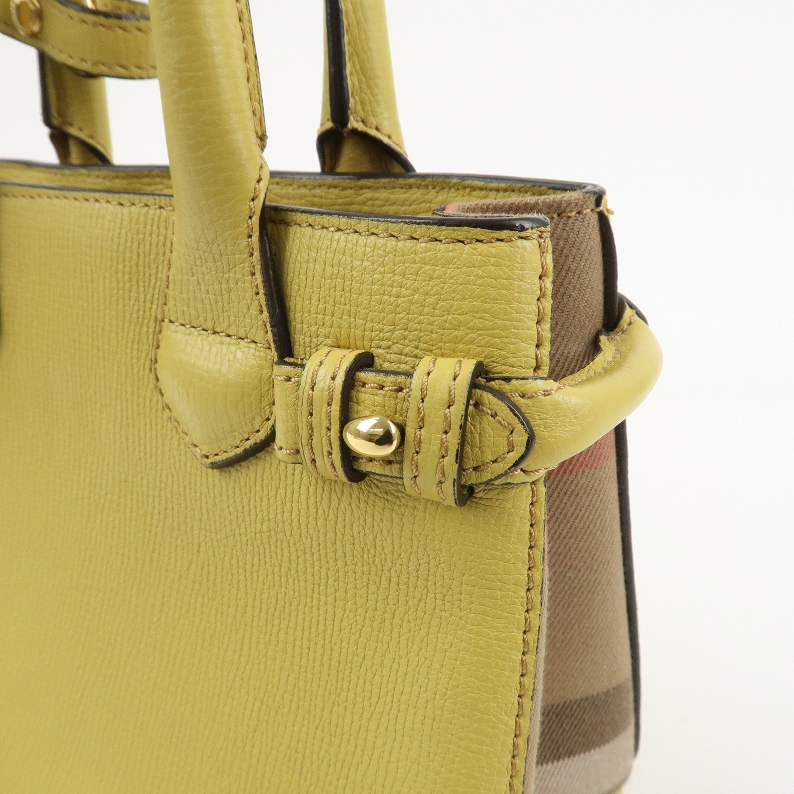 Burberry Banner Bag 2Way Leather Shoulder Hand Bag Nova Check