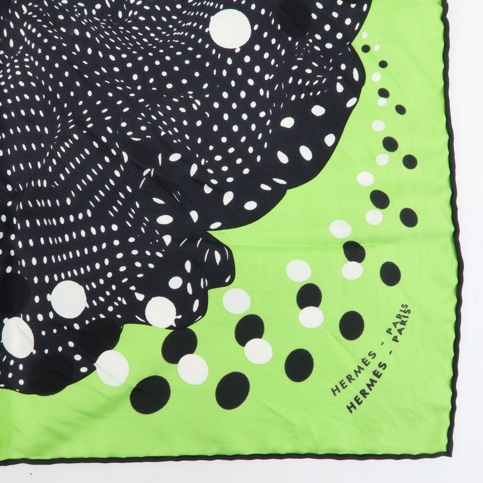 HERMES Carre 42 Silk 100% Scarf iHOLA FLAMENCA! Green Black