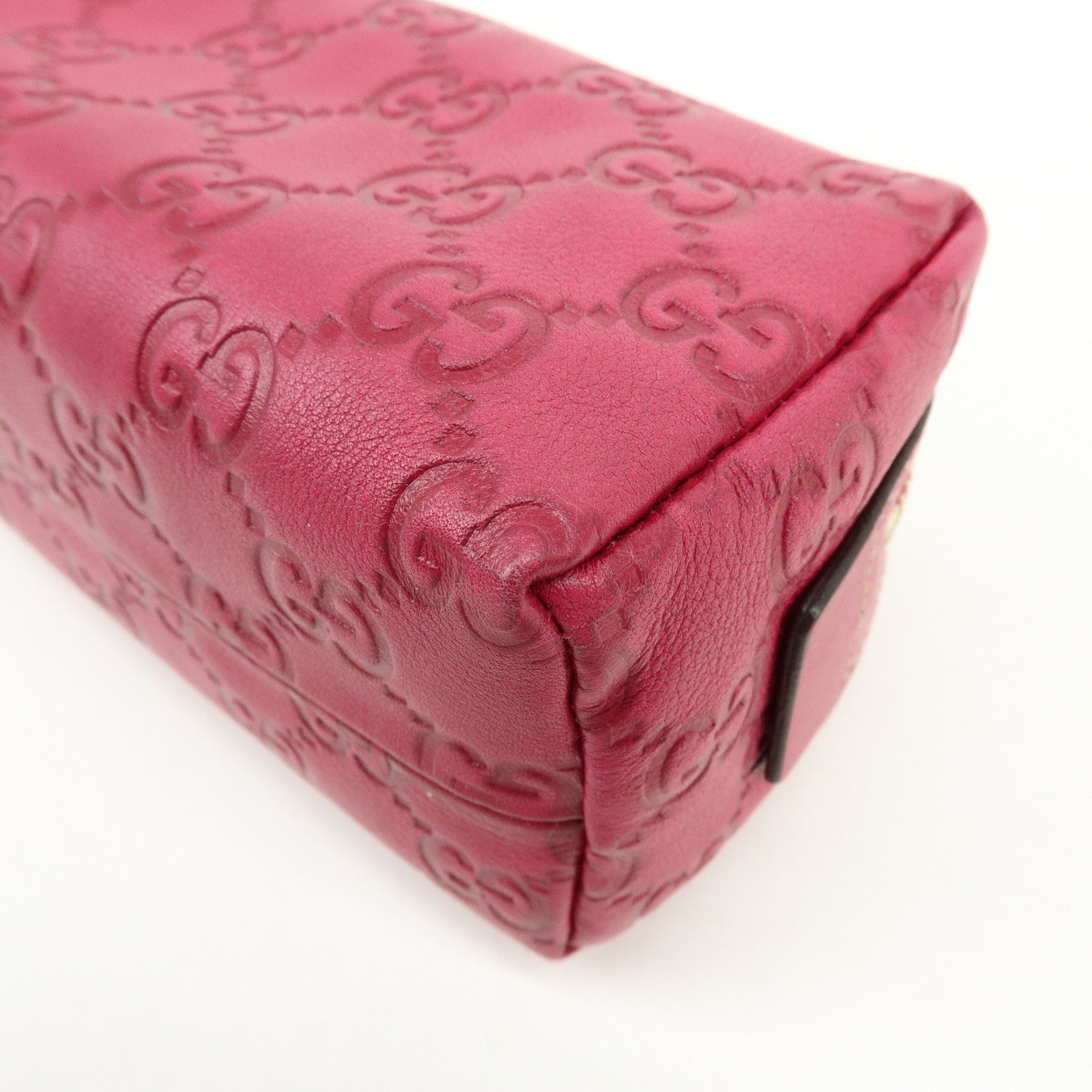 GUCCI Guccissima Leather Pouch Cosmetic Pouch Purse Pink 153228