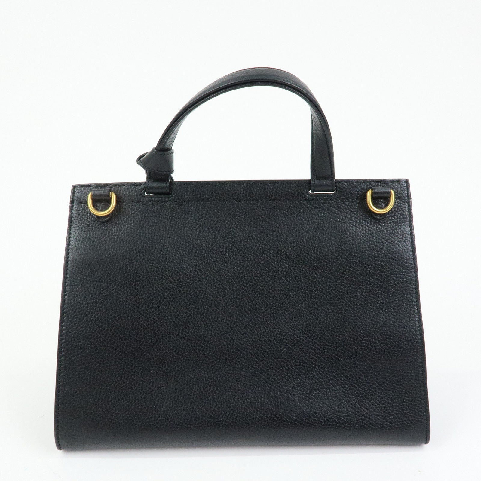 GUCCI Double G Calf Leather 2Way Bag Shoulder Bag Black 421890