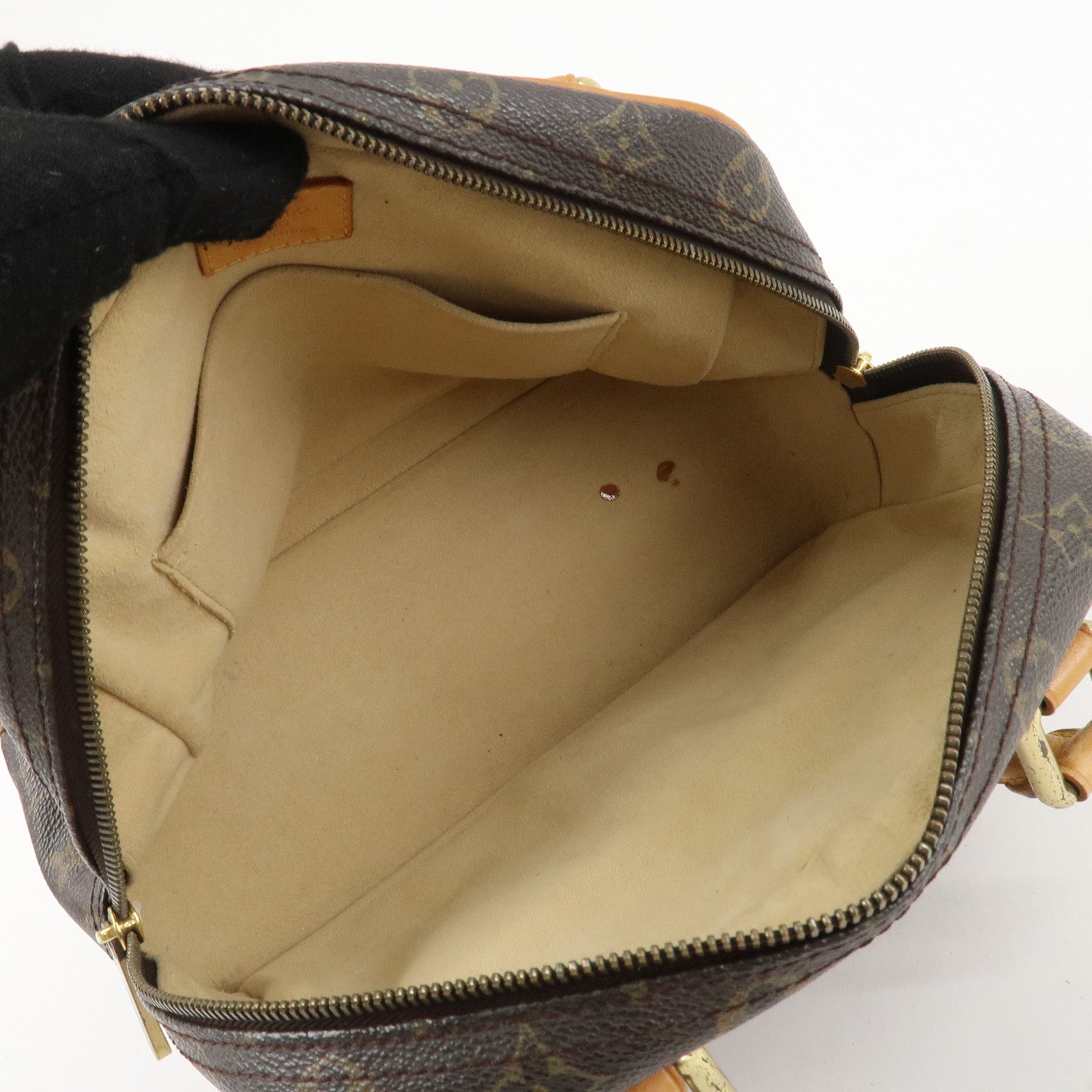 Louis Vuitton Monogram Manhattan PM Hand Bag Brown Gold HDW M40026 Used