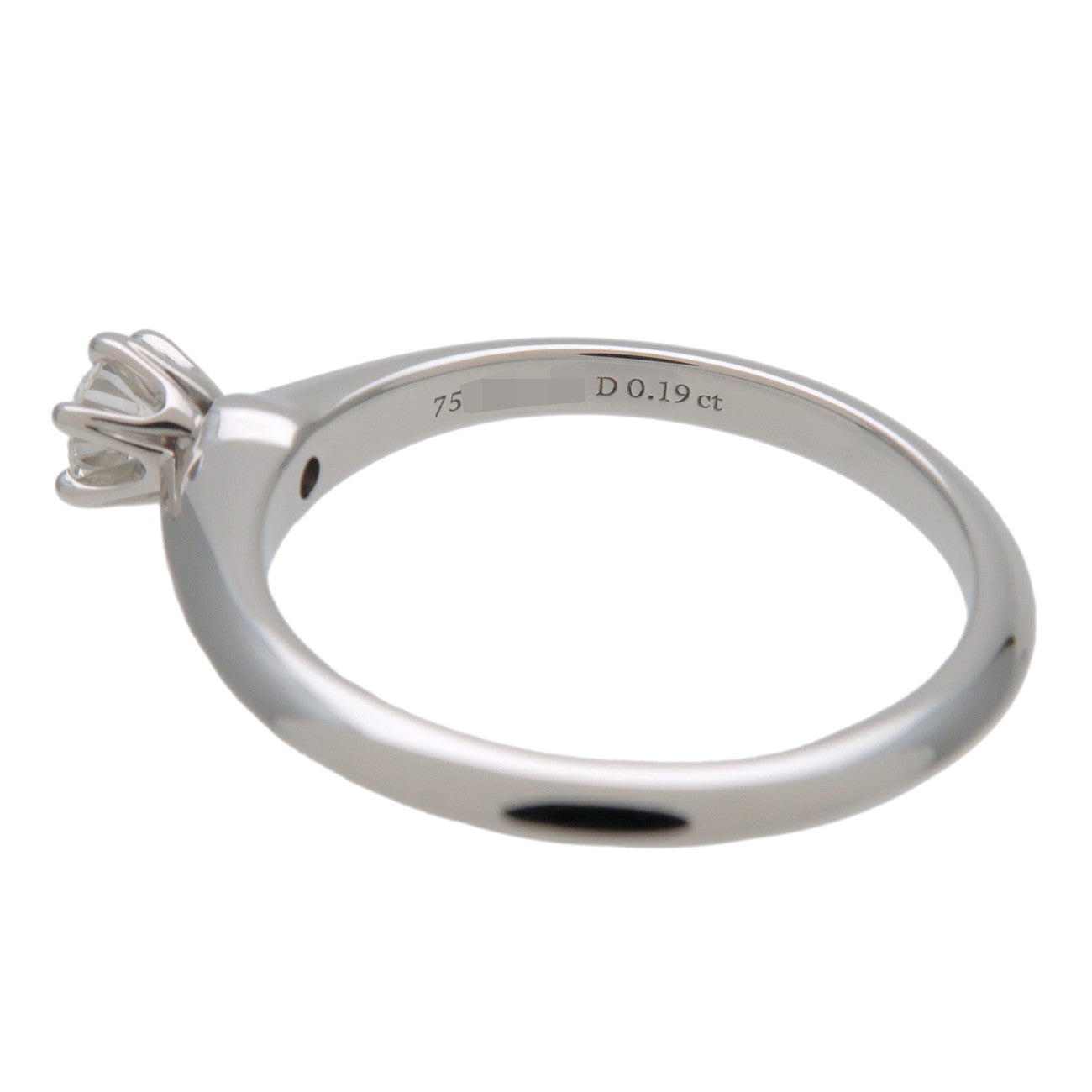 Tiffany & Co Solitaire Diamond Ring 0.19ct PT950 US4 EU47 HK8.5