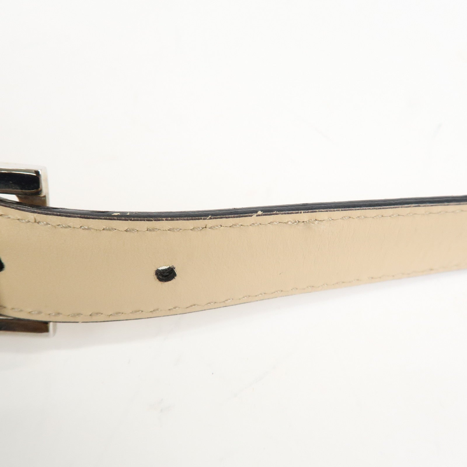 Ferragamo Gancini Canvas Leather Shoulder Bag Hand Bag Beige Black