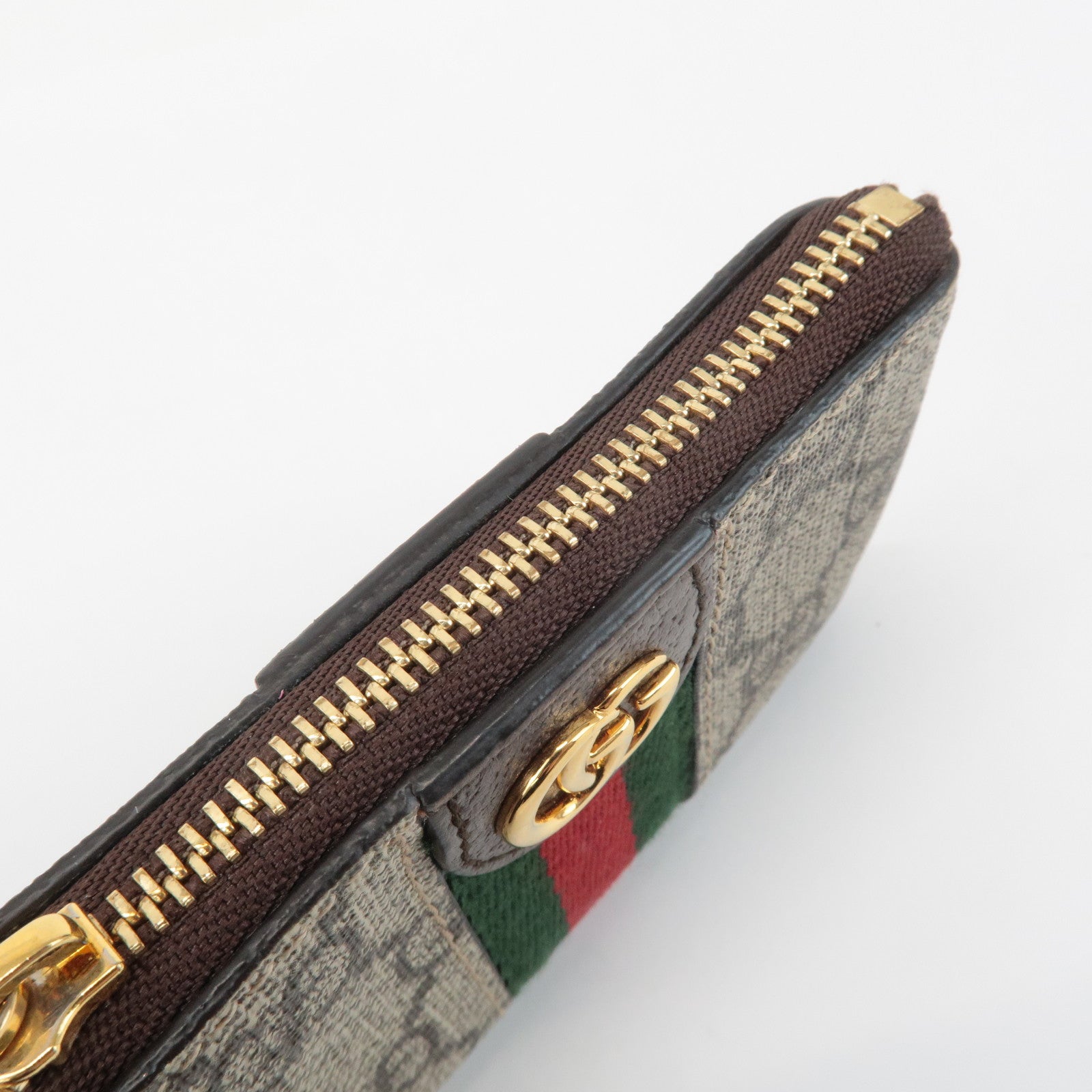 GUCCI Ophidia Sherry GG Supreme Leather Coin Case Key Pouch 671722 Used