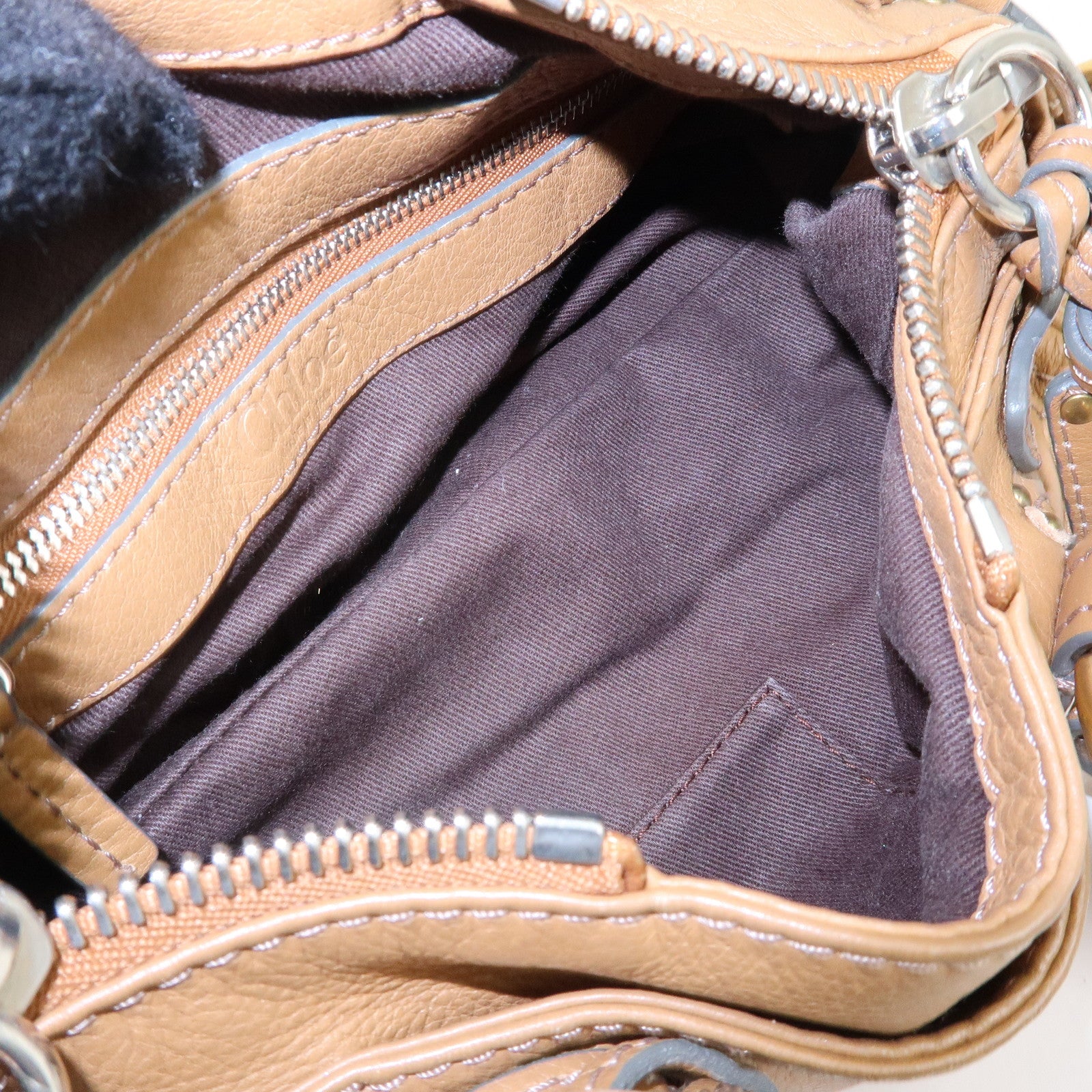 Chloe Paddington Leather Mini Hand Bag Boston Bag Brown