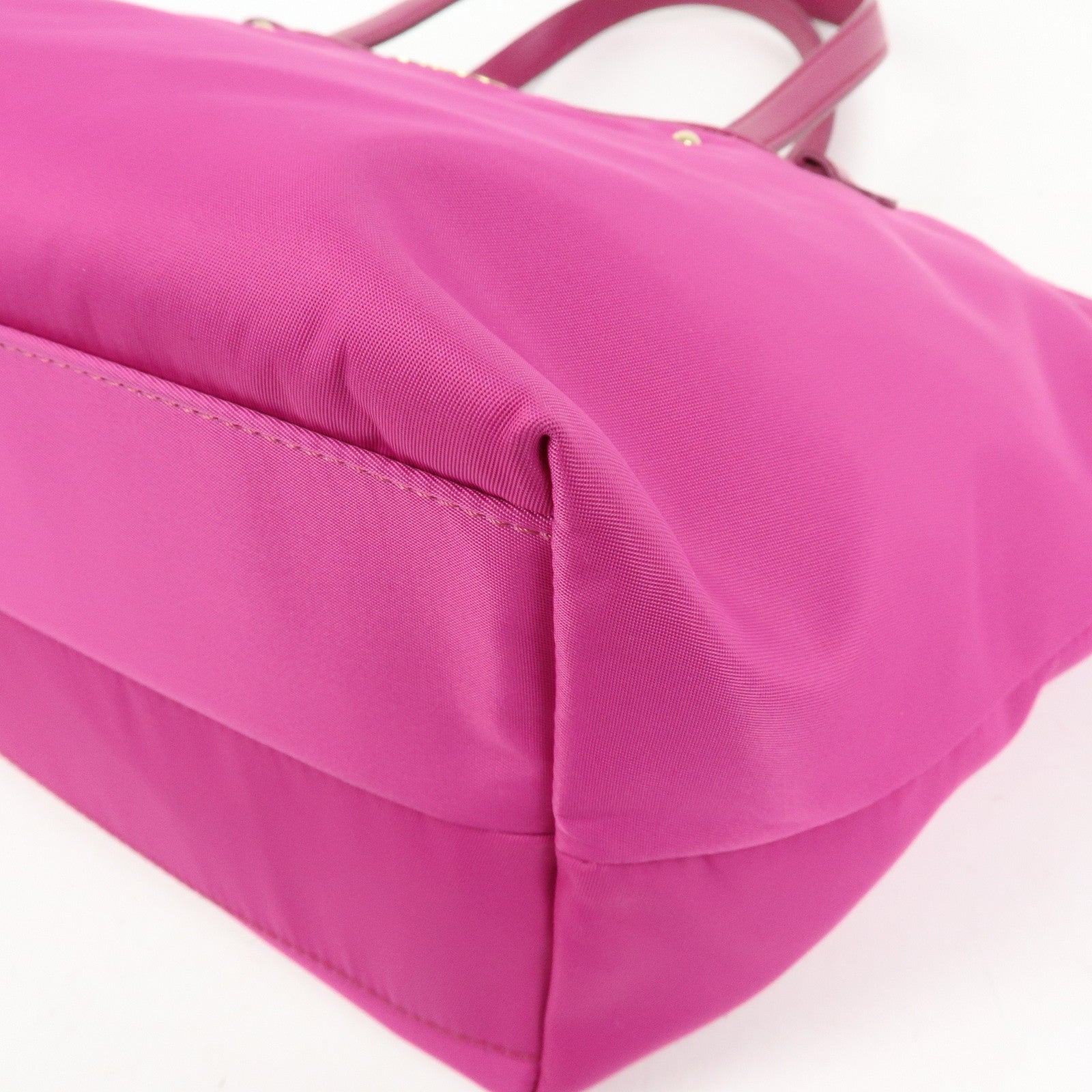 Ferragamo Gancini Nylon Leather 2Way Bag Hand Bag Shoulder Bag Pink