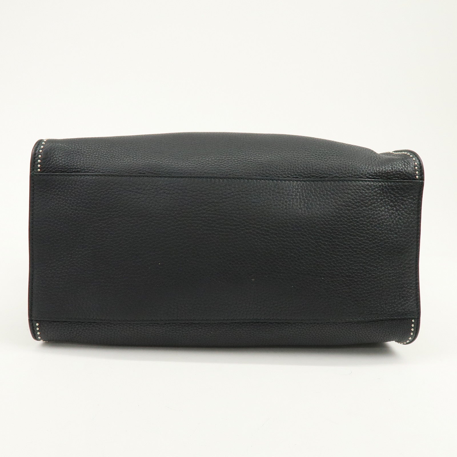 GUCCI Calf Leather Studs 2Way Hand Bag Shoulder Bag Black 370822
