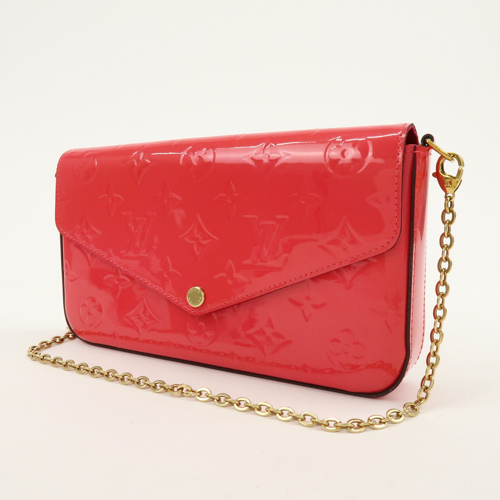 Louis Vuitton Monogram Vernis Leather Pochette Felicie Pink M61787