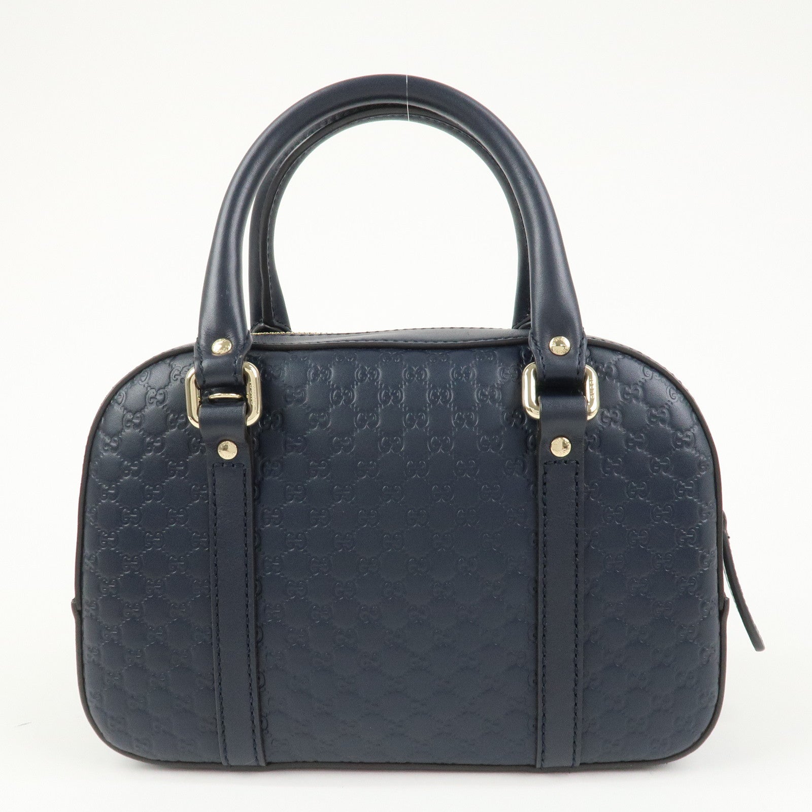 GUCCI Micro Guccissima Leather 2 Way Bag Hand Bag Dark Navy 510289