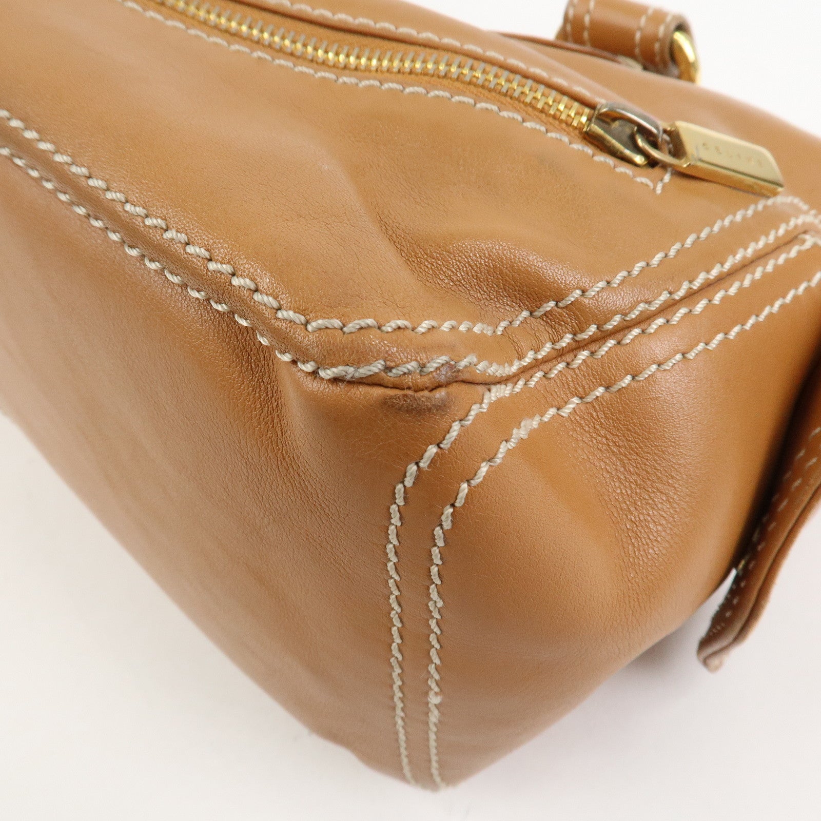 CELINE Macadam Leather Boogie Bag Hand Bag Tote Bag Brown