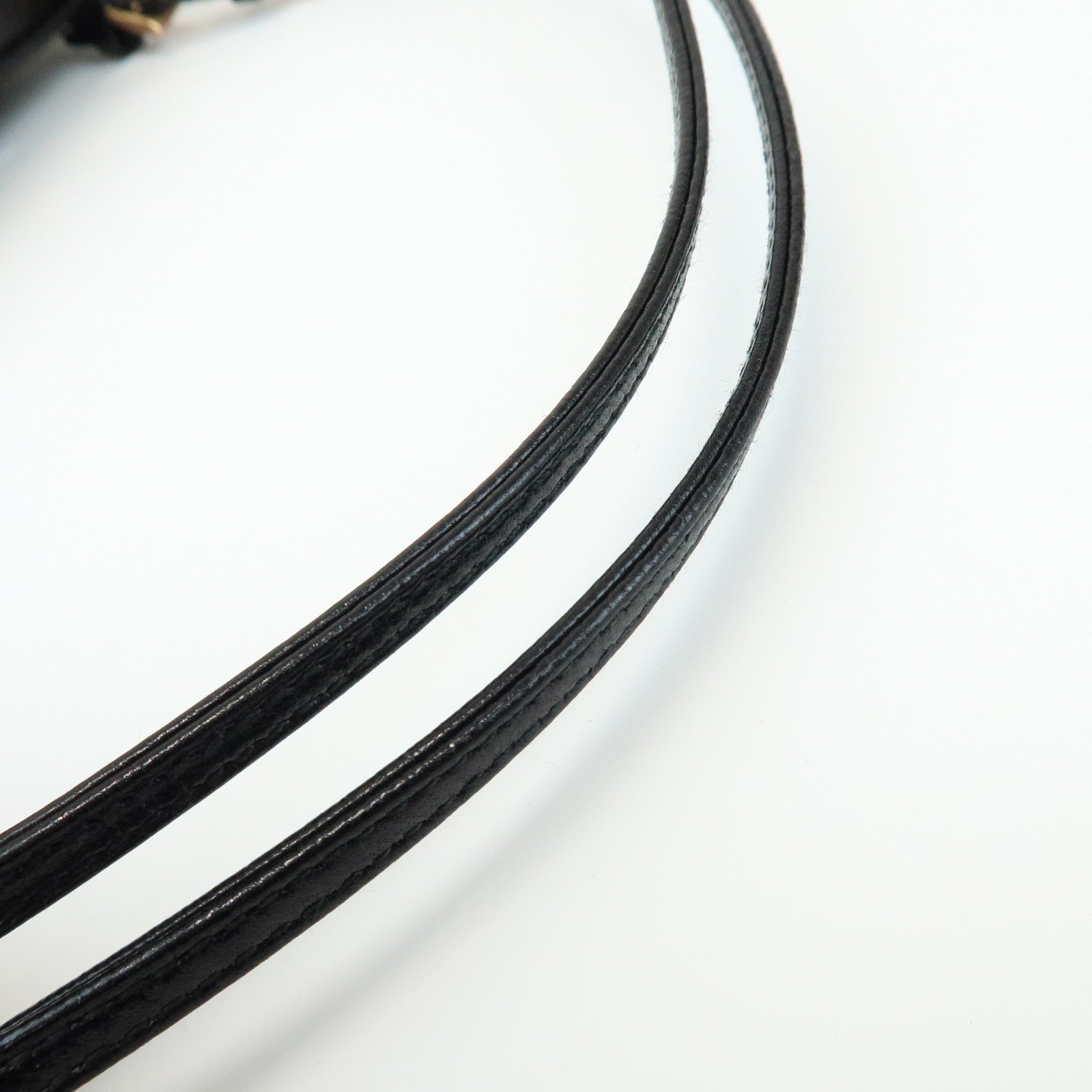 PRADA Triangle Logo Nylon Leather Shoulder Bag Black BN0218