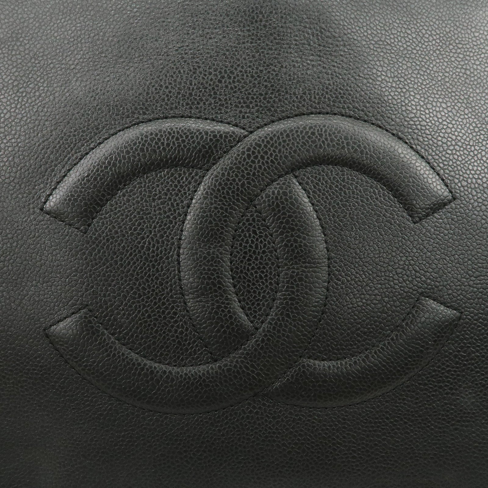 CHANEL COCO Mark COCO Ball Leather Chain Tote Bag Black A03578