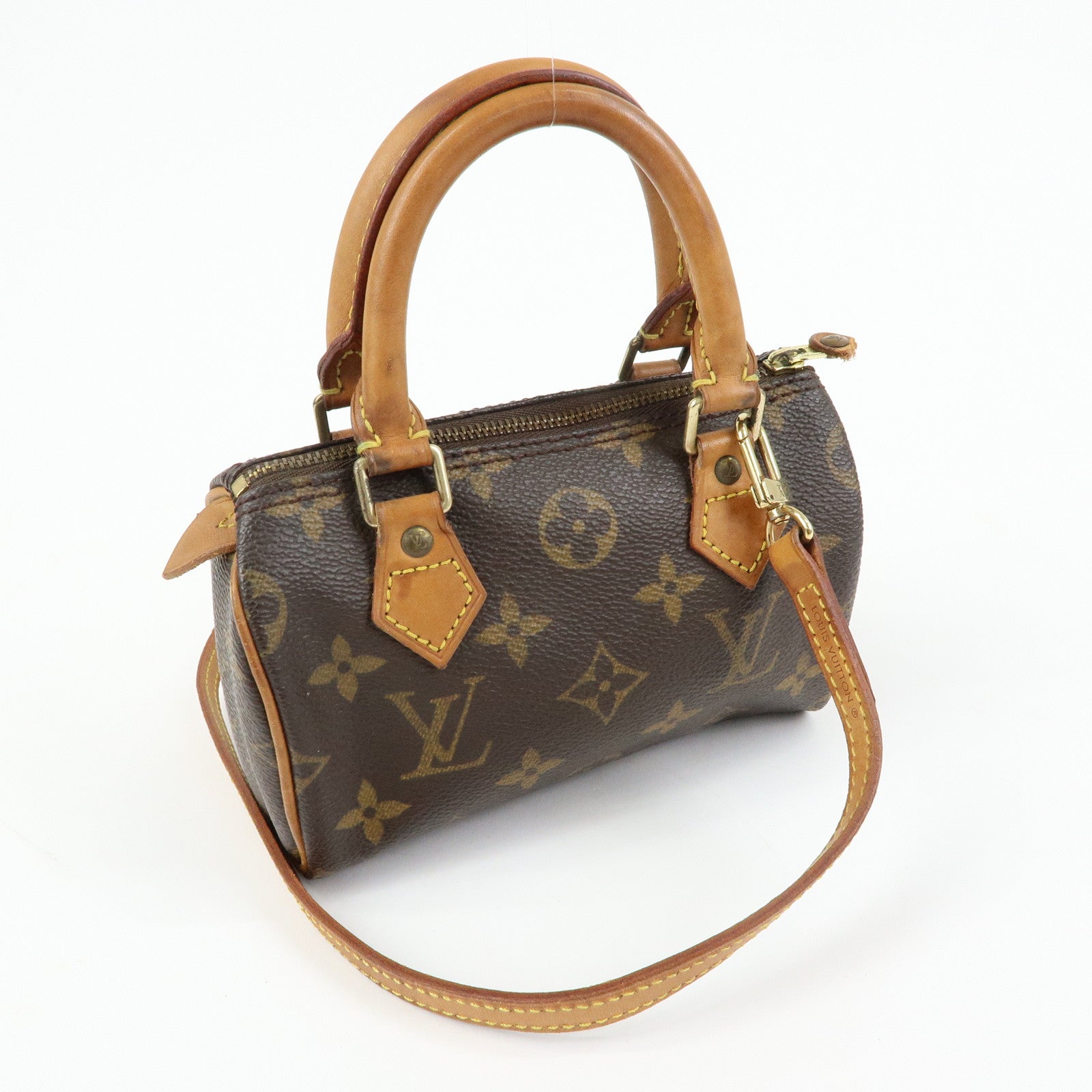 Louis Vuitton Monogram Canvas Mini Speedy Hand Bag & Strap M41534
