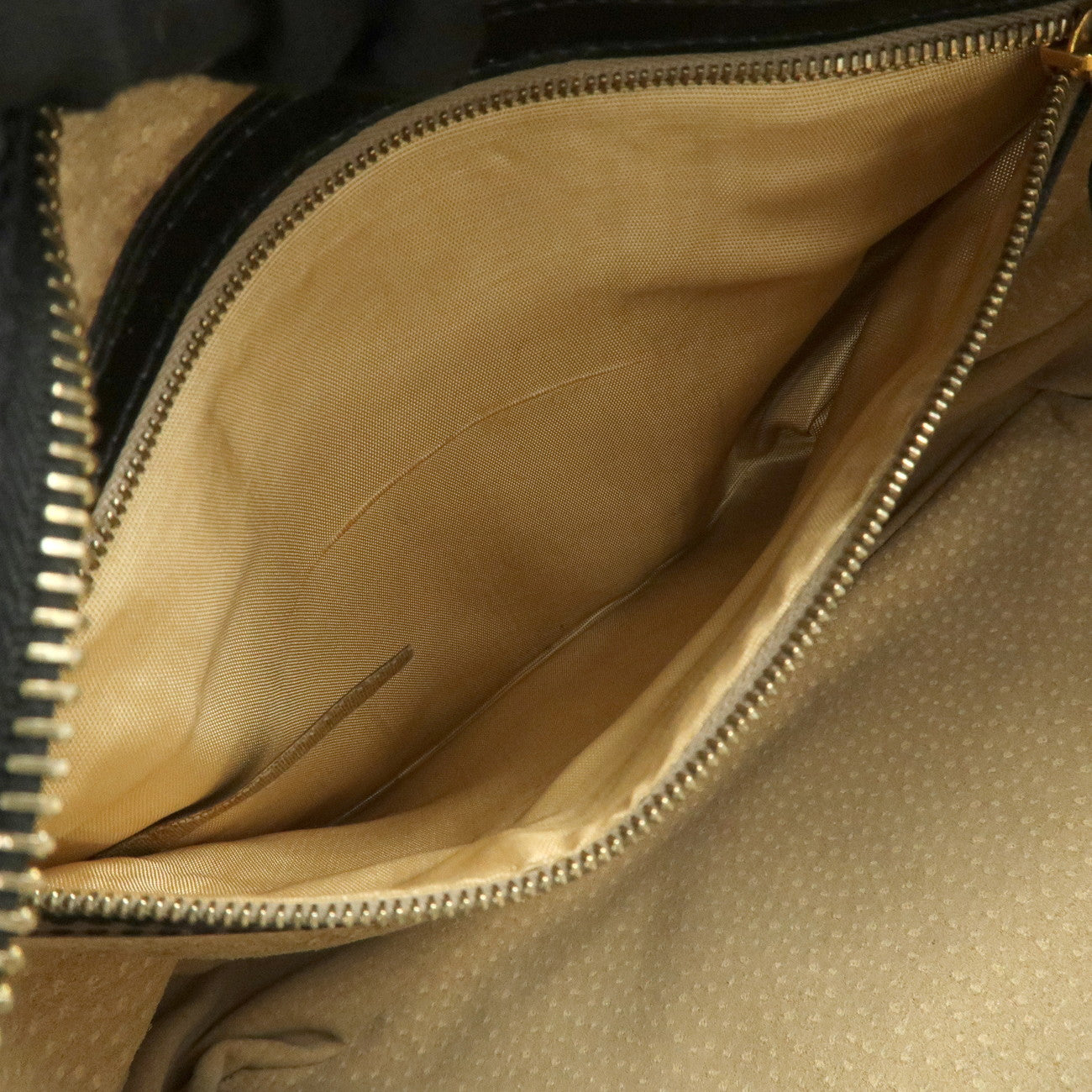 FENDI Zucca Nylon Hand Bag Shoulder Bag Black Gold