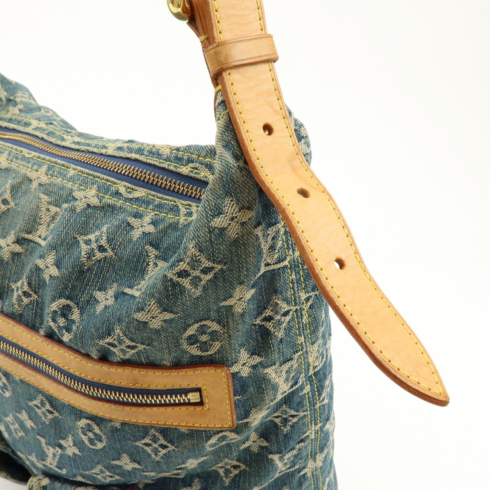 Louis Vuitton Monogram Denim Baggy GM Shoulder Bag Blue M95048