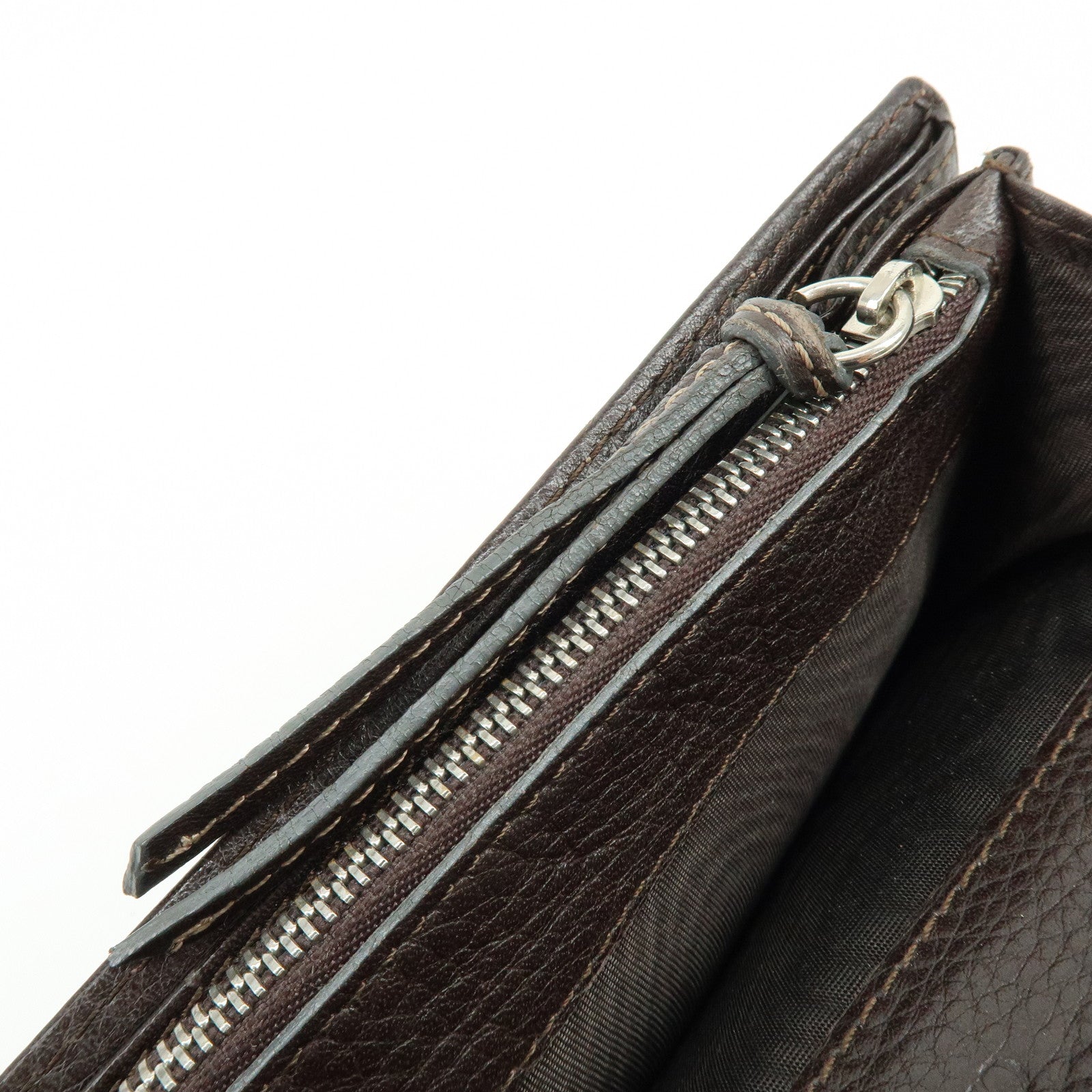 Chloe Paddington Leather Long Flap Wallet Dark Brown